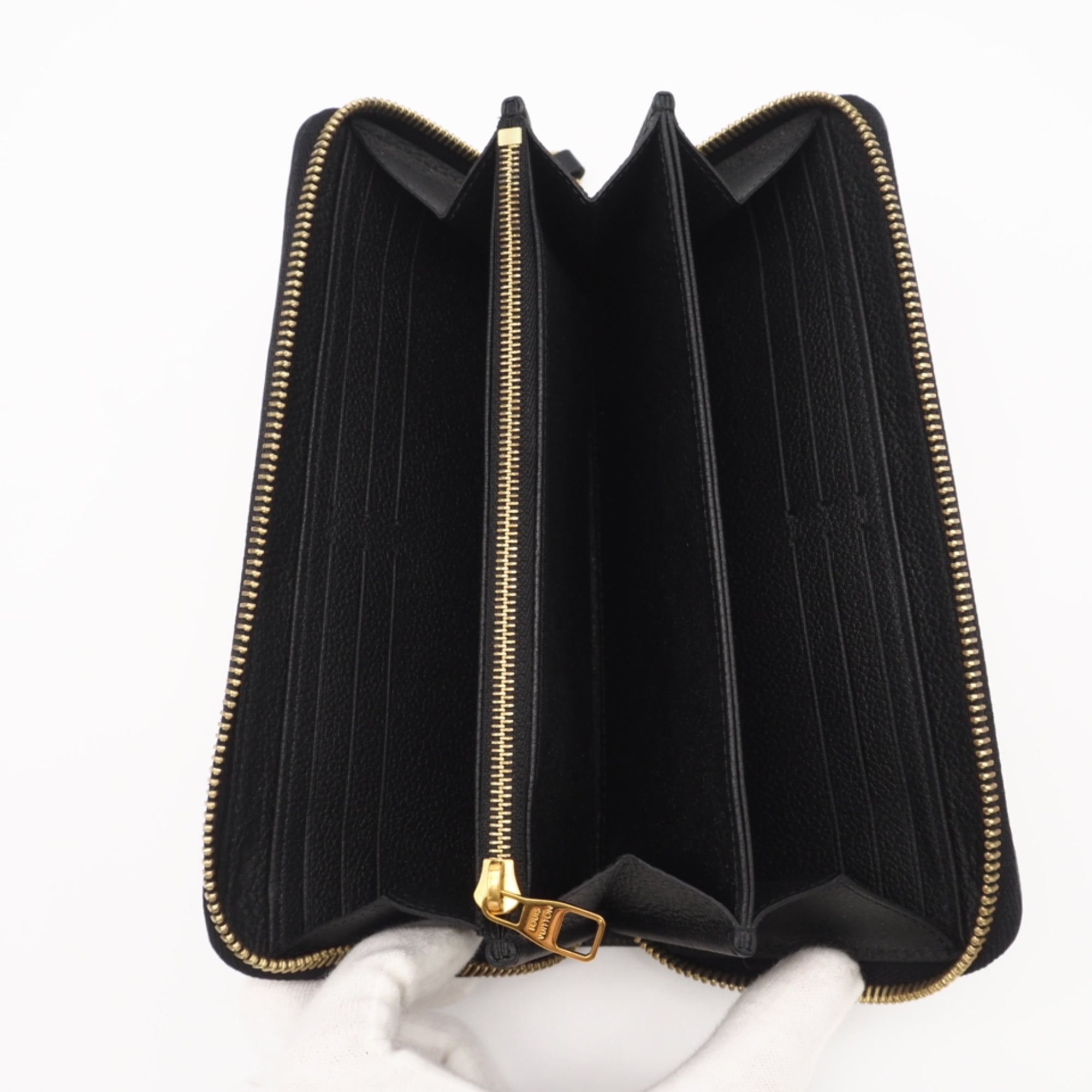 Louis Vuitton Monogram Empreinte Black Noir Leather Long Wallet (Bi-Fold) (Pre-Owned)