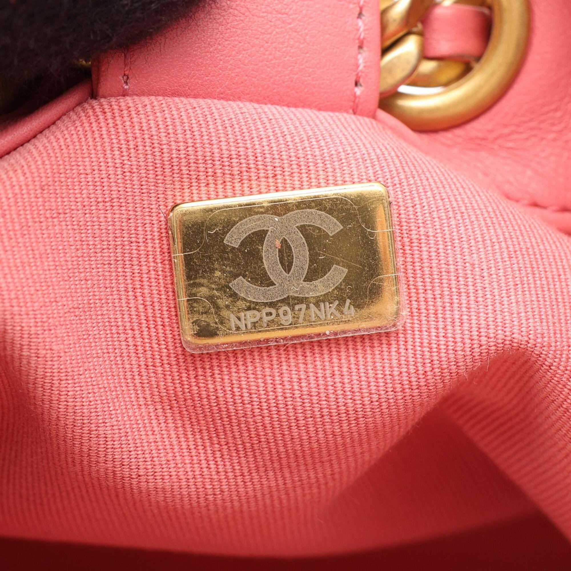 Chanel Pink Leather Handbag Shoulder Bag (Pre-Owned)