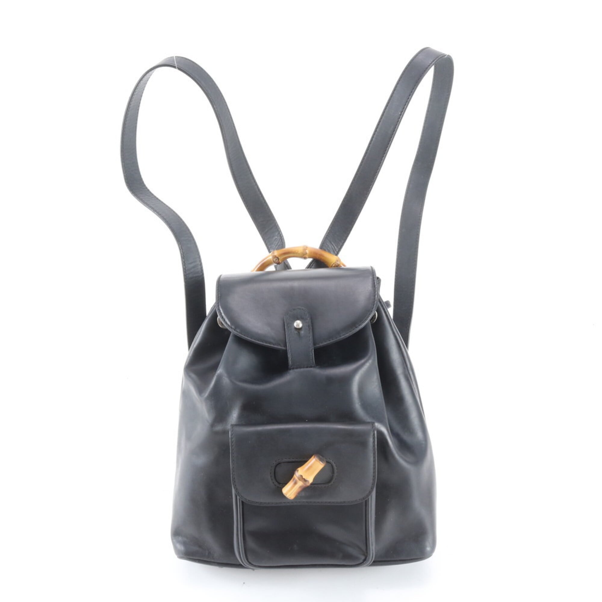 Gucci Black Leather Backpack Shoulder Bag (Pre-Owned)