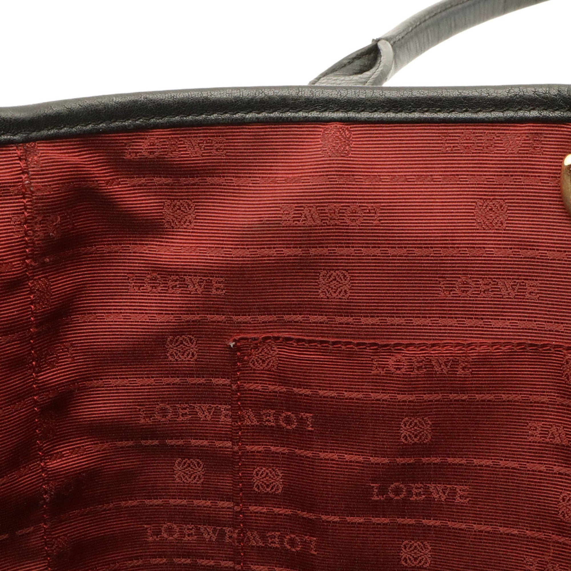 Loewe Black Leather Handbag Tote Bag (Pre-Owned)