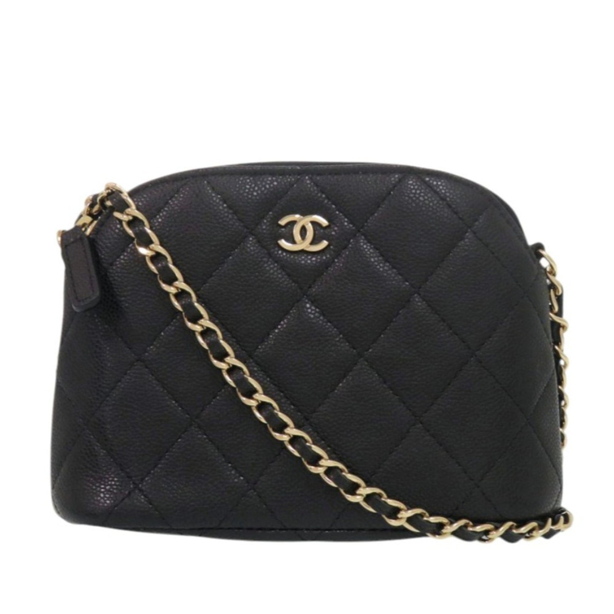Chanel Black Grained Calfskin Shoulder Bag (Pre-Owned)