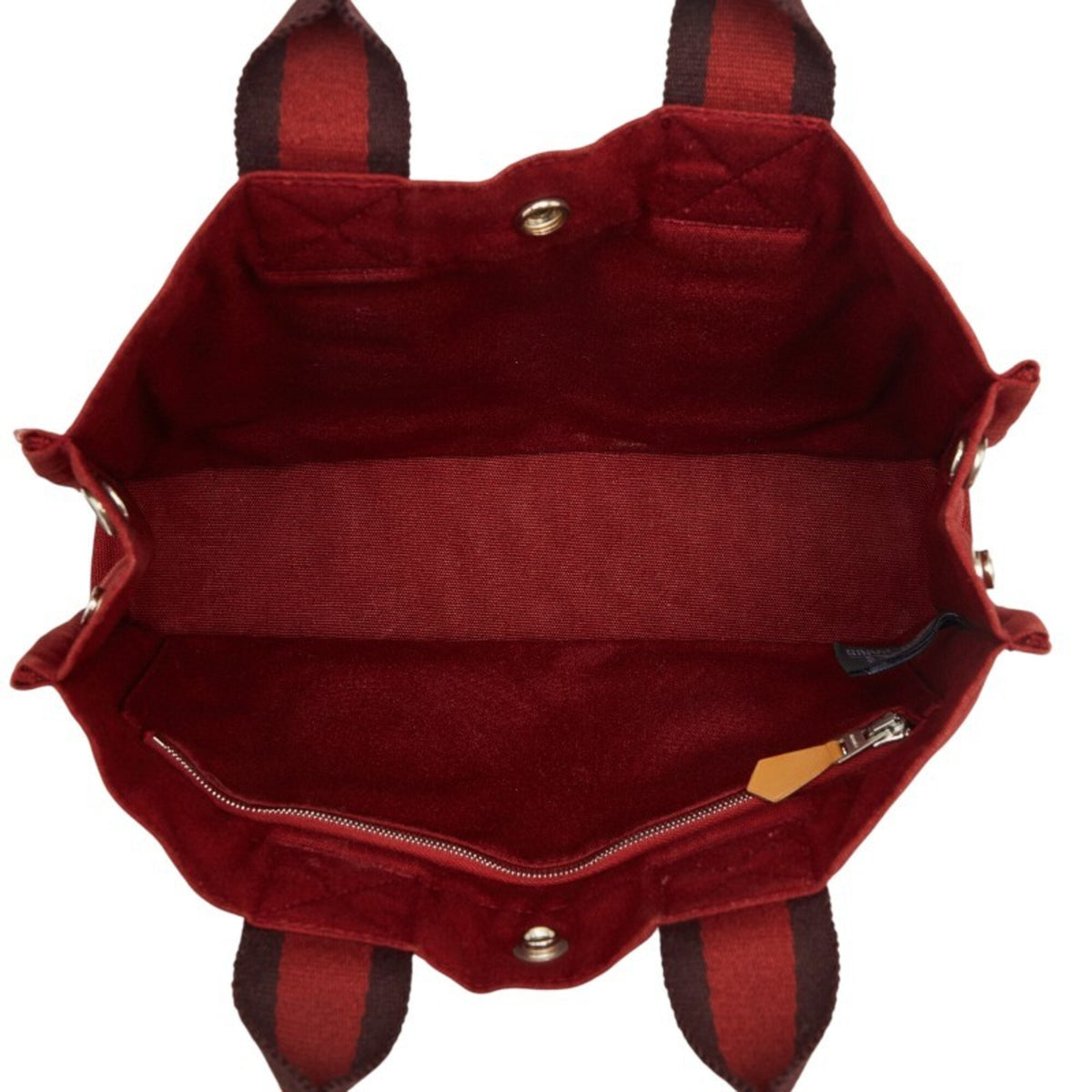 Hermes Fourre Tout Red Color Canvas Handbag (Pre-Owned)