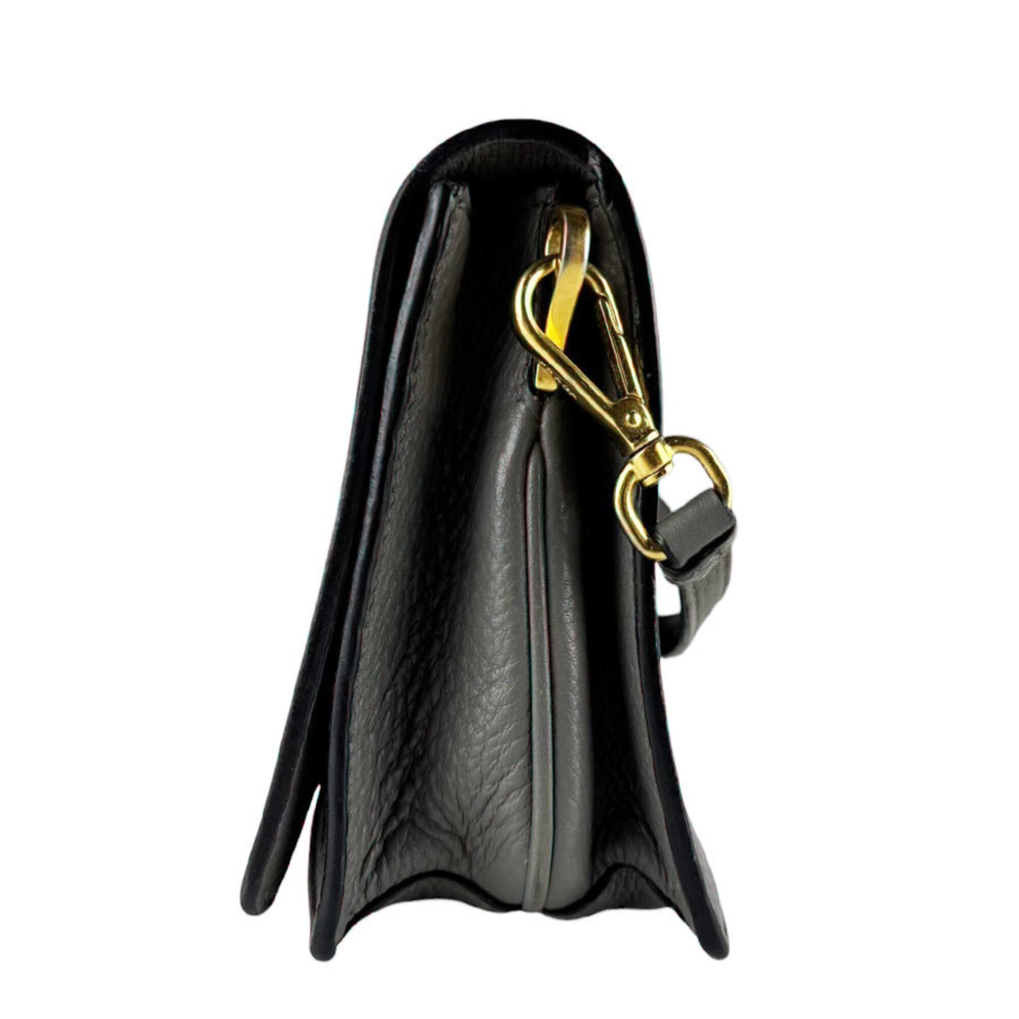 Prada Gray Leather Shoulder Bag (Pre-Owned)