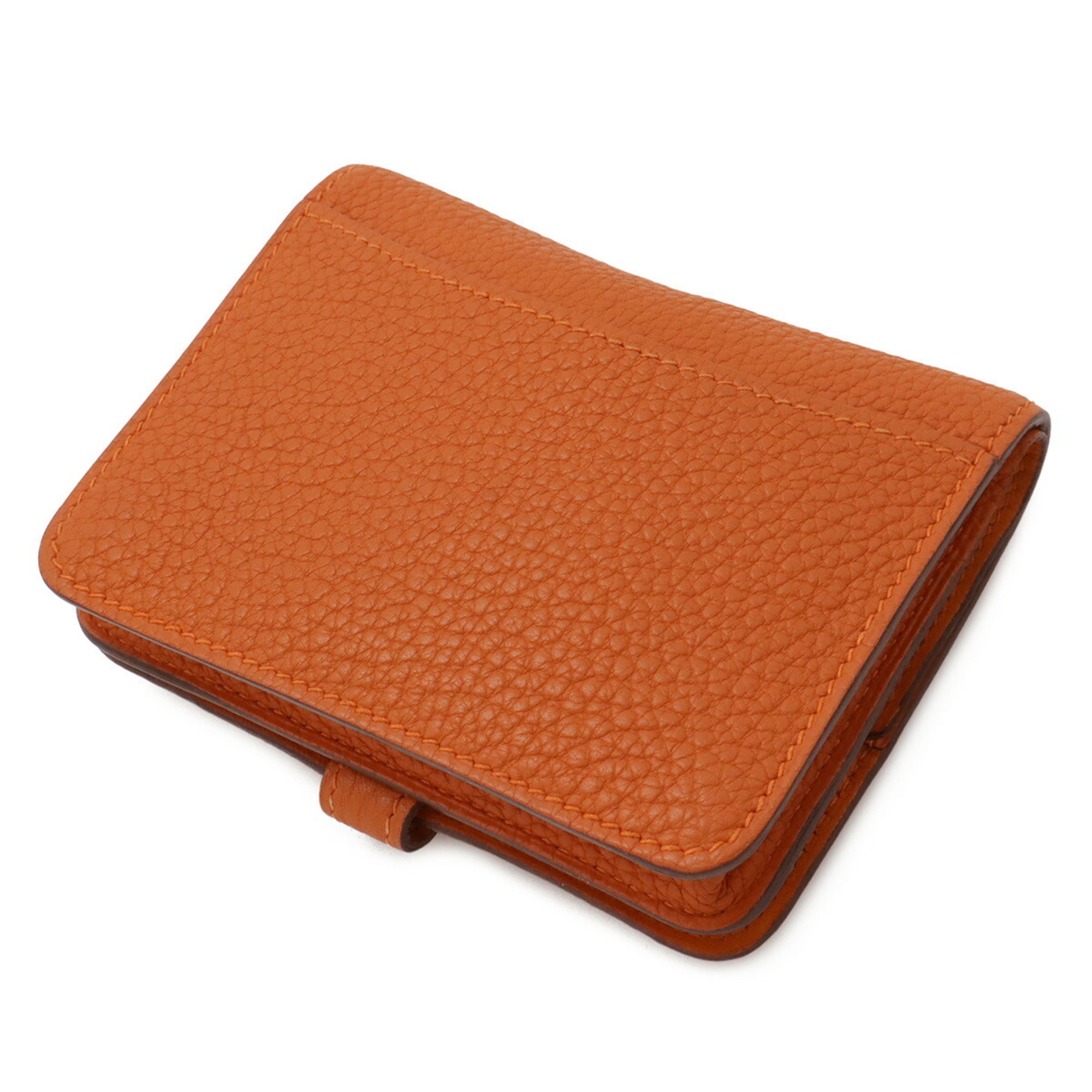 Hermes Dogon Orange Togo Leather Coin Purse/Coin Case (Pre-Owned)