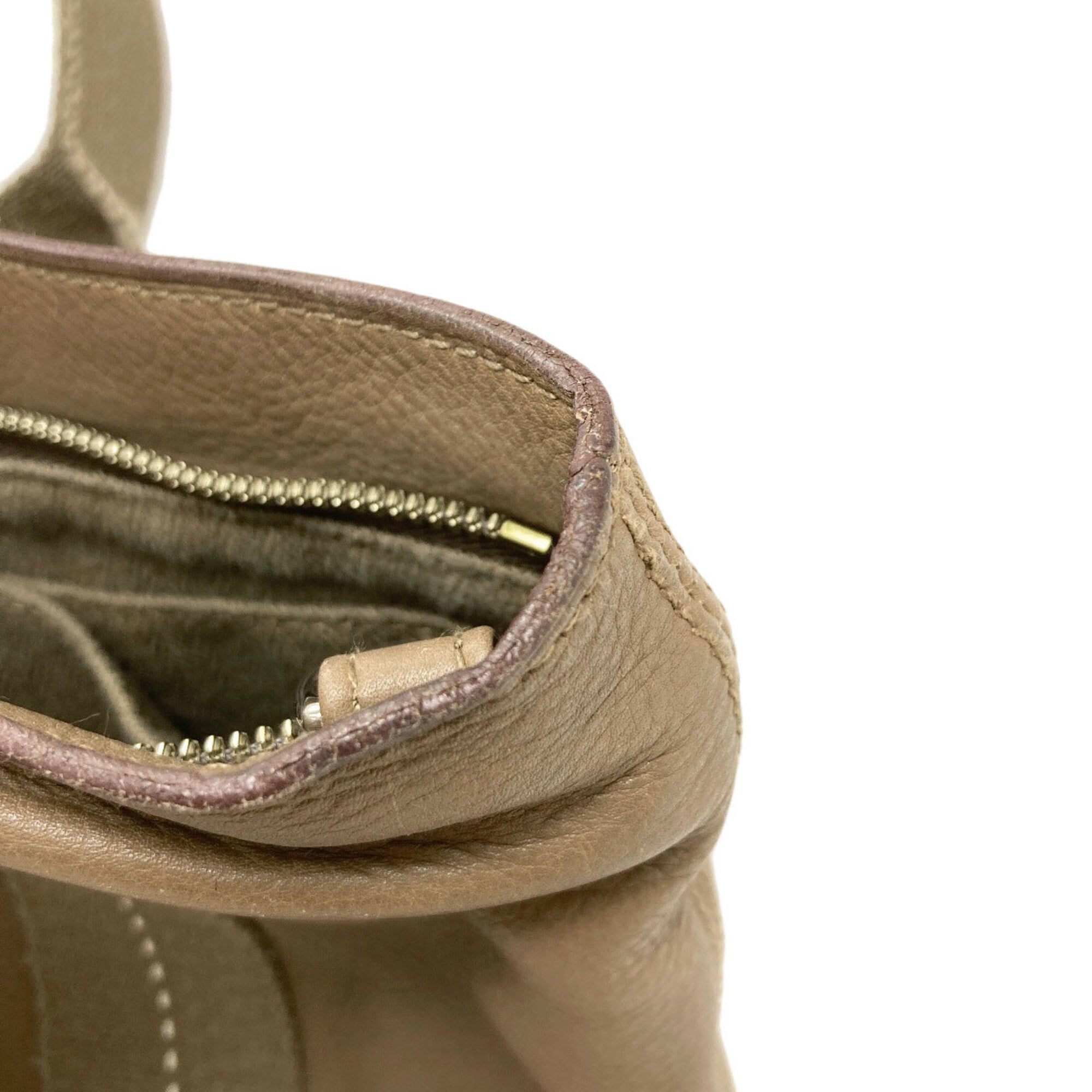 Hermes Caravan Horizontal Khaki Canvas Veau Derma Handbag (Pre-Owned)