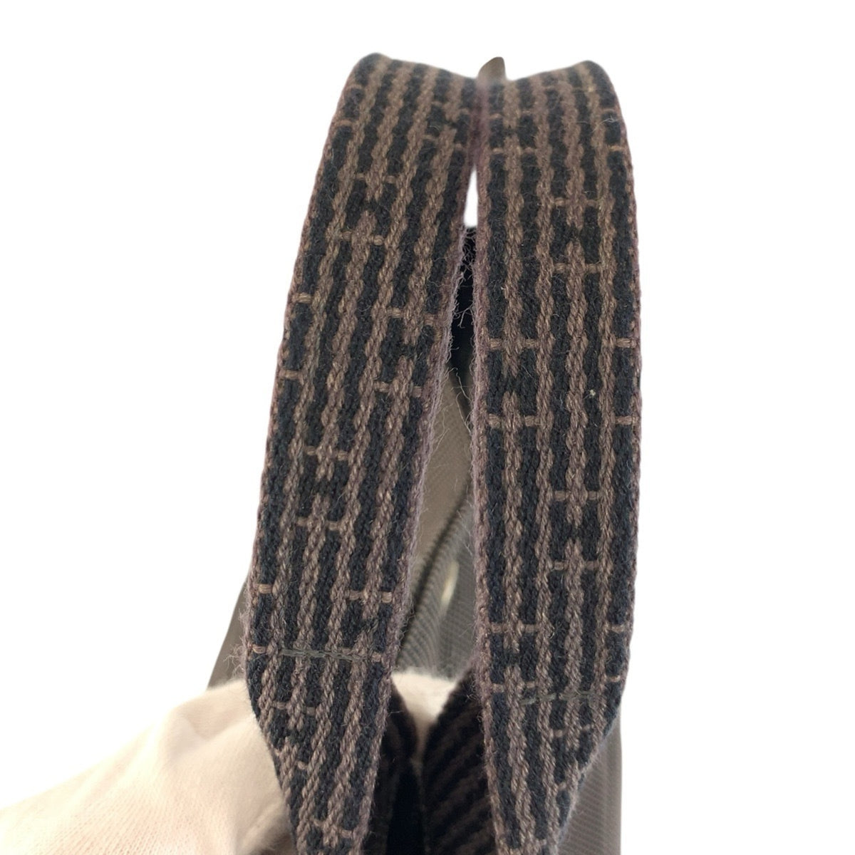 Hermes Gray Polyester Polyamide Handbag Tote Bag (Pre-Owned)
