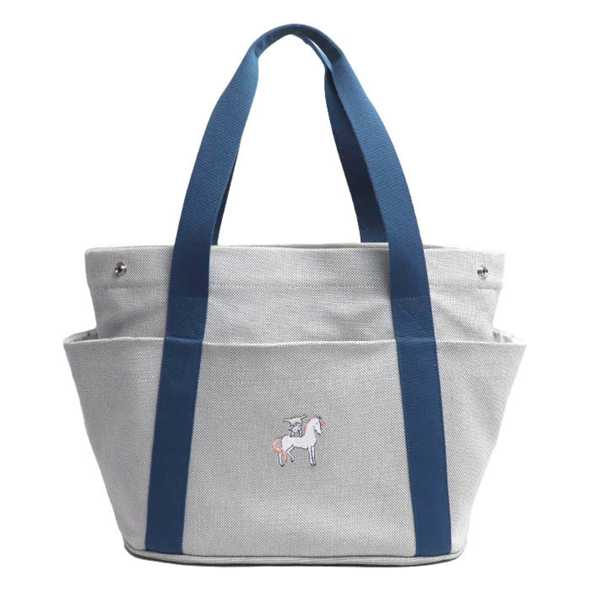 Hermes Blue Gray Toile H Tote Bag (Pre-Owned)