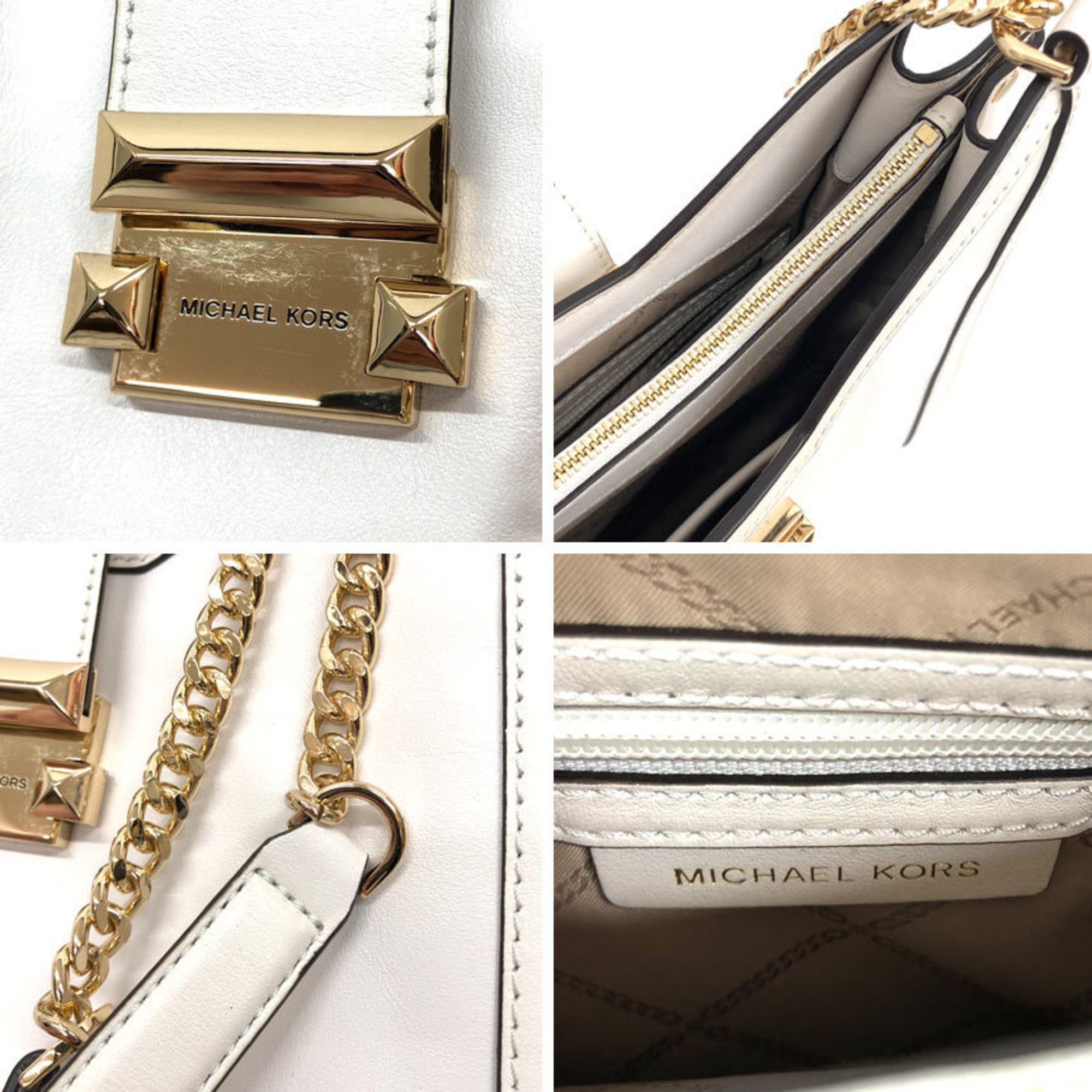 Michael Kors White Leather Tote Bag (Pre-Owned)