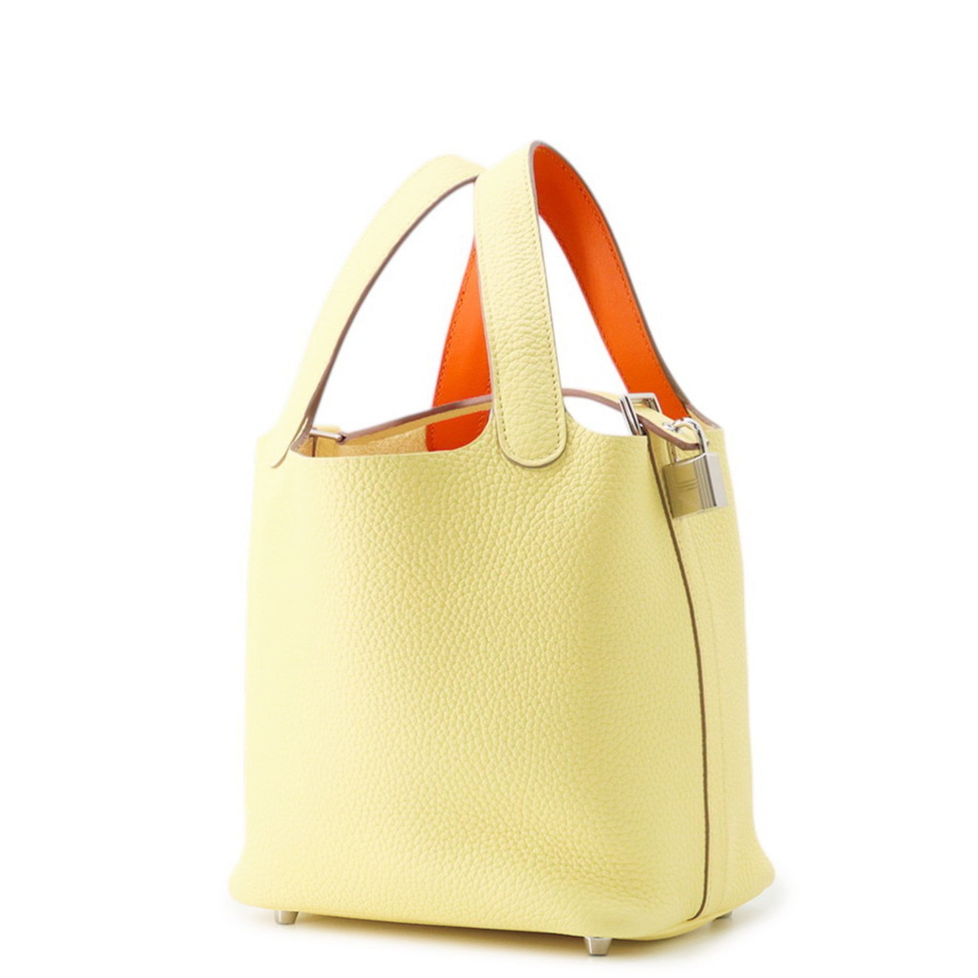 Hermes Orange Taurillon Clemence Leather Handbag (Pre-Owned)