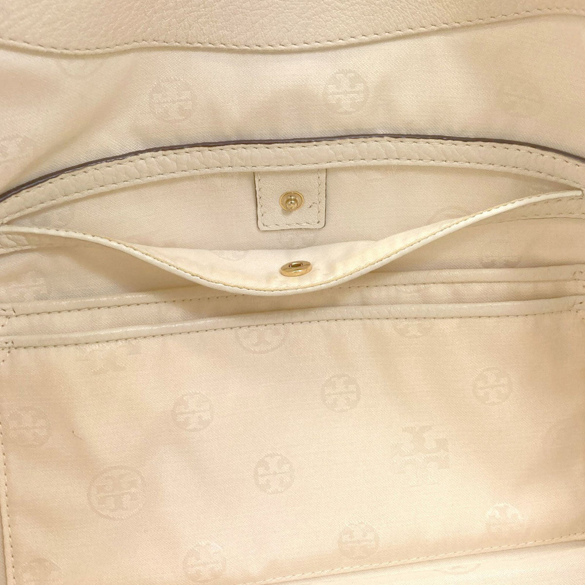 Tory Burch White Leather Tote Bag (Pre-Owned)