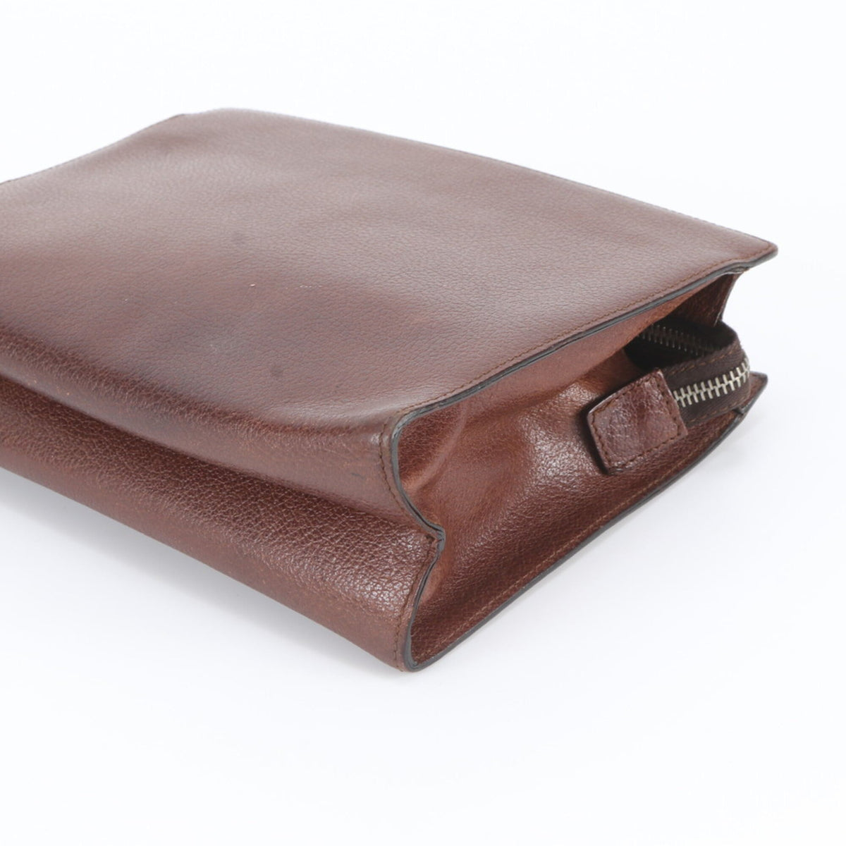 Salvatore Ferragamo Brown Leather Clutch Bag Pouch (Pre-Owned)