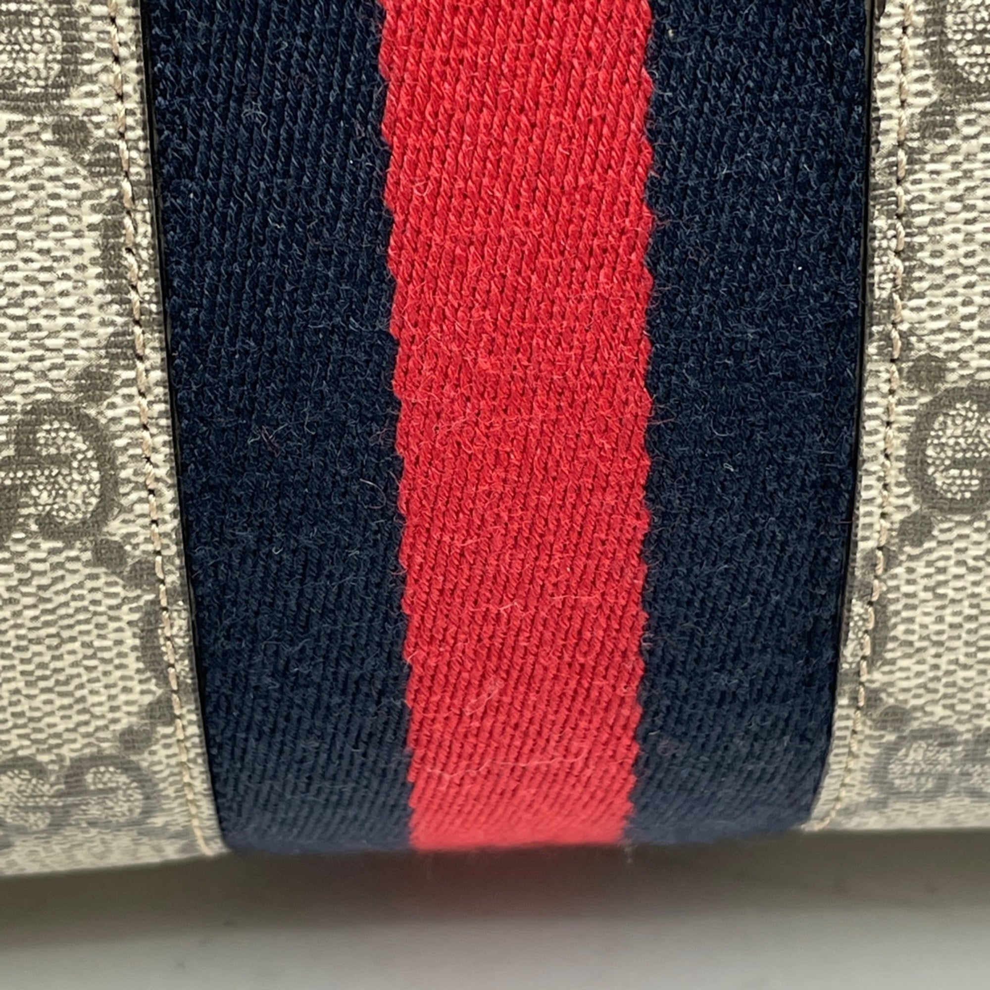Gucci Beige White Coated Canvas Leather Tote Bag (Pre-Owned)