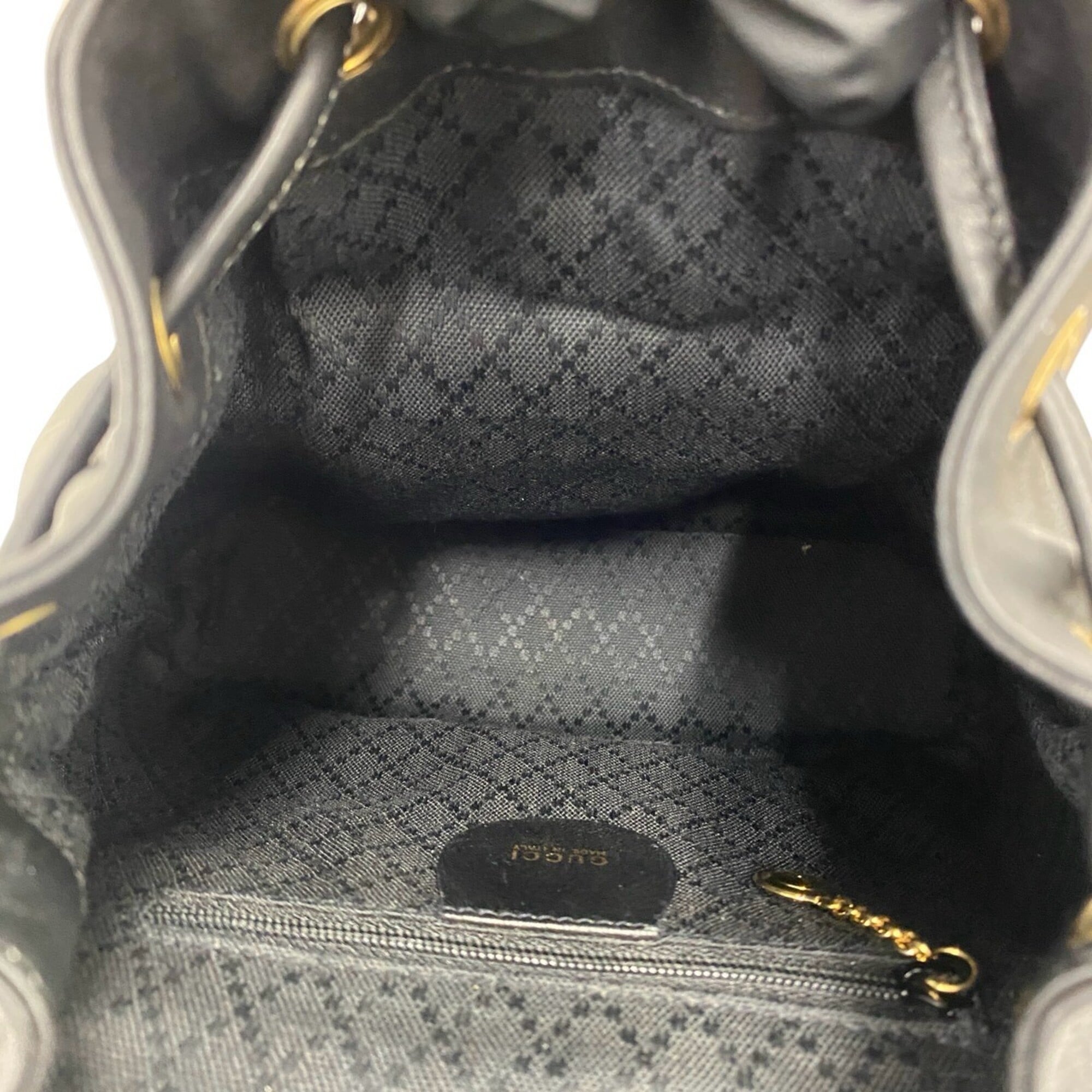 Gucci Black Leather Bamboo Backpack (Pre-Owned)