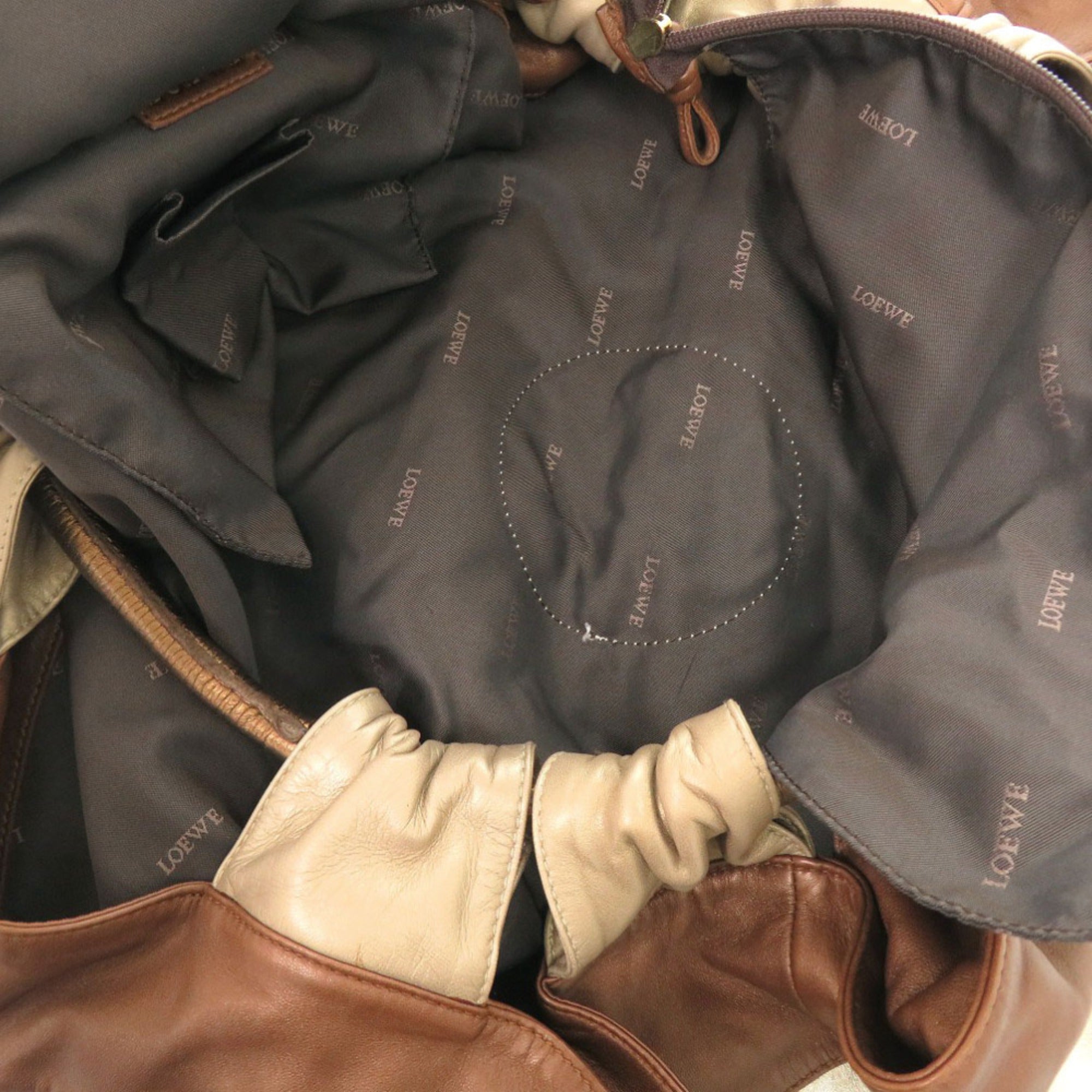 Loewe Brown Gold Leather Handbag (Pre-Owned)