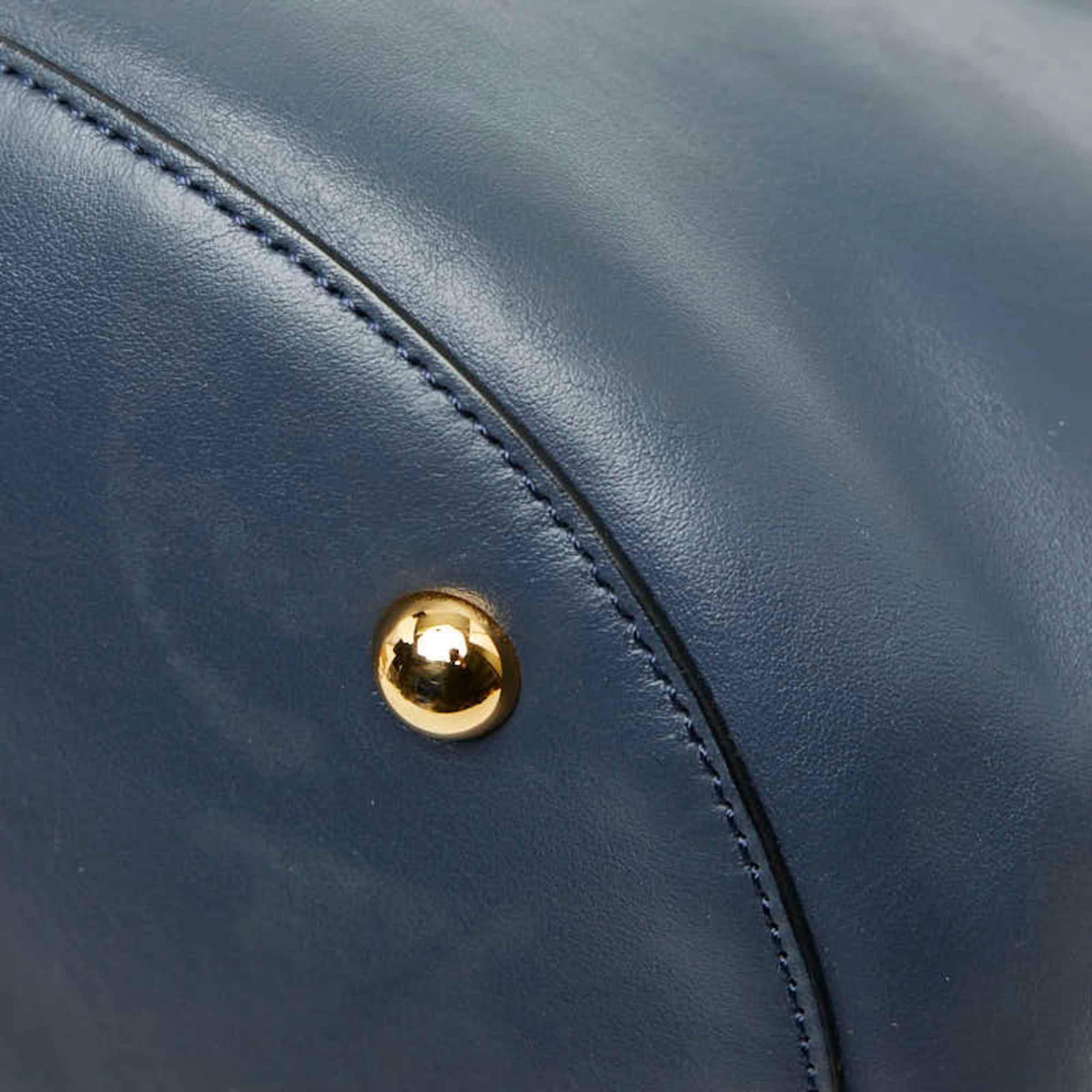 Marni Navy Leather Handbag Pouch Shoulder Bag (Pre-Owned)