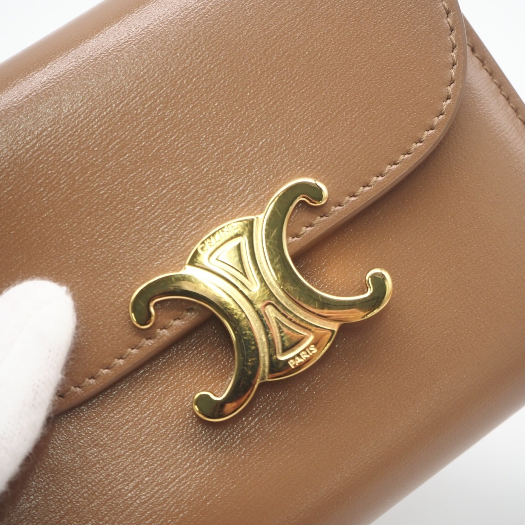 Celine Brown Leather Wallet (Tri-Fold) (Pre-Owned)