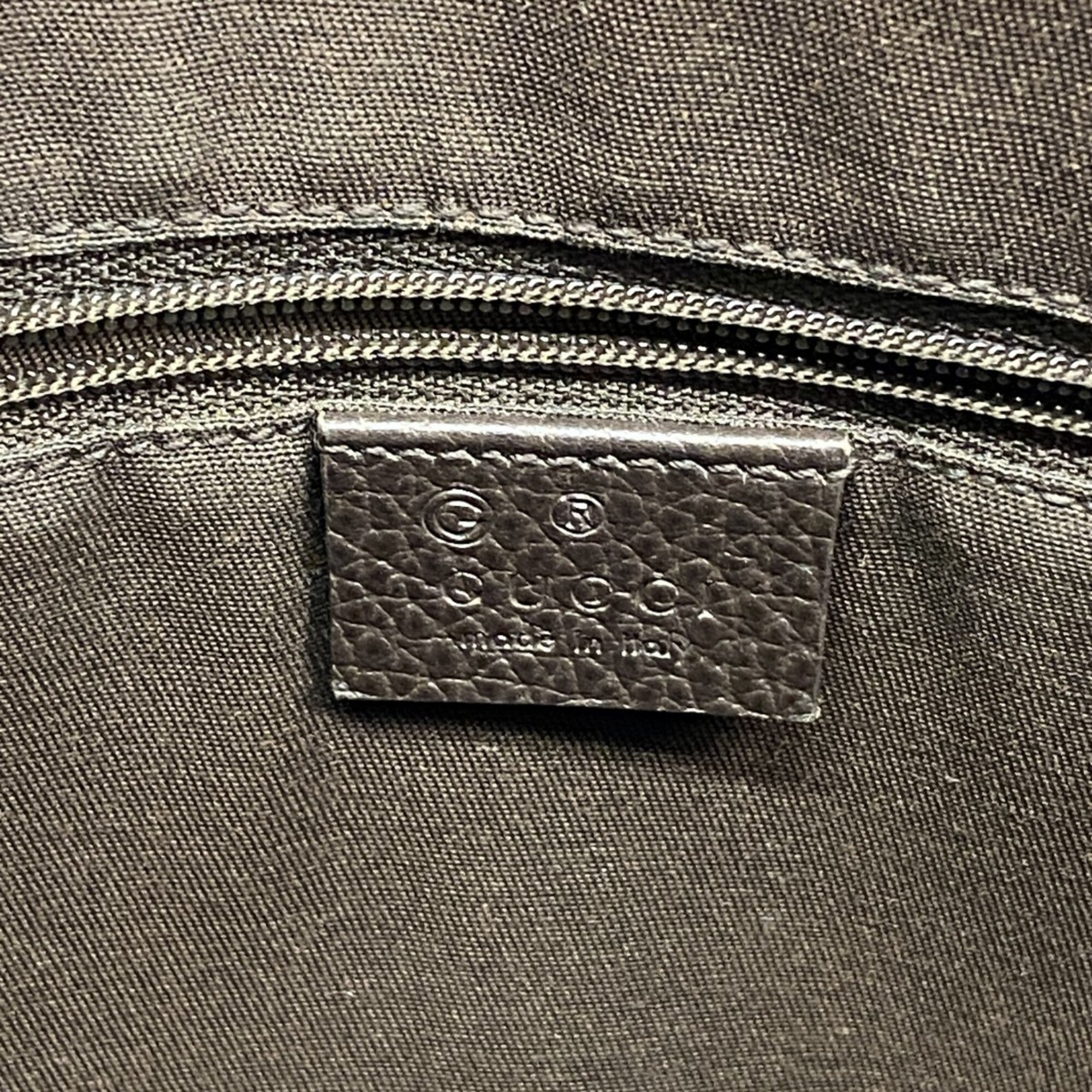 Gucci Beige Brown Coated Canvas Handbag (Pre-Owned)
