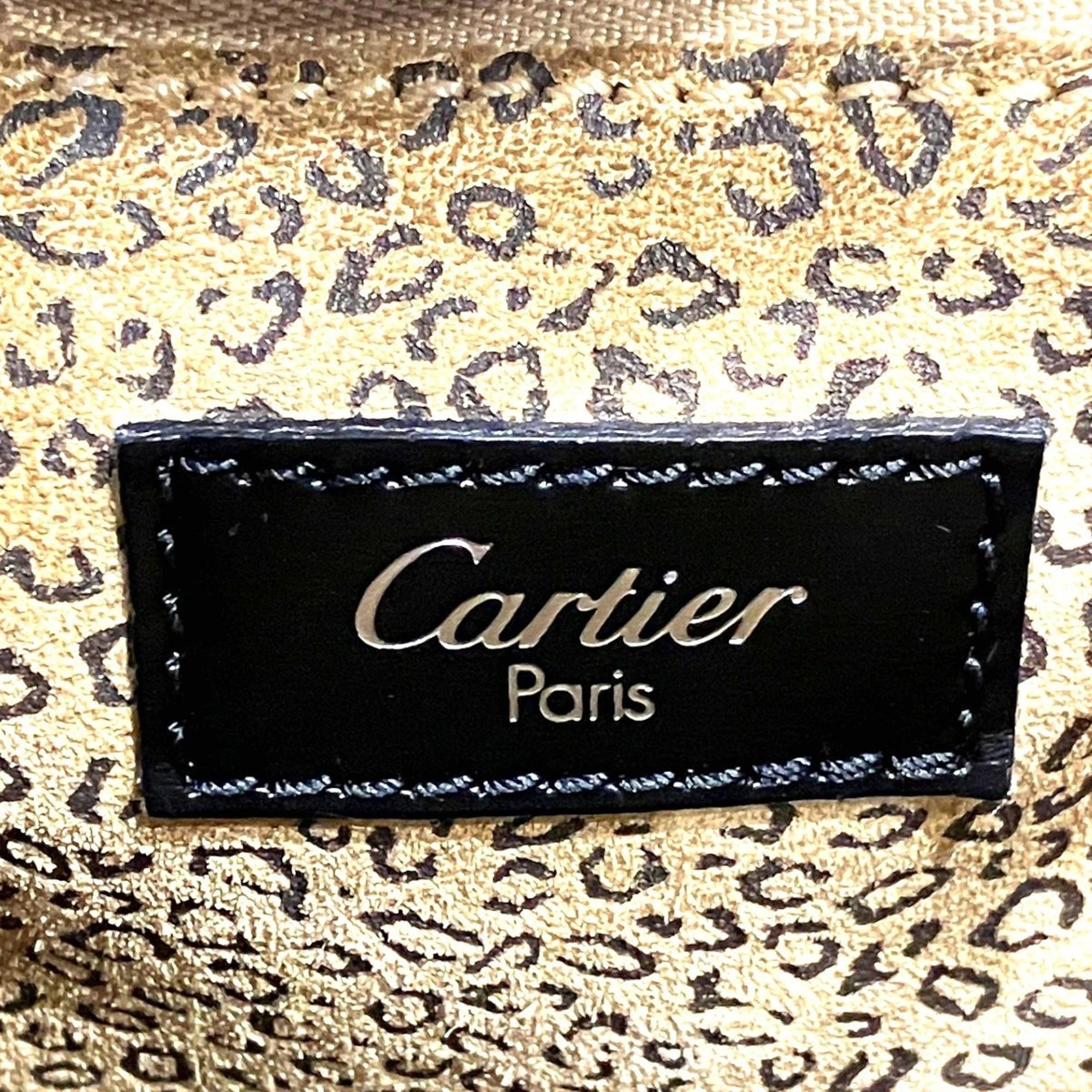 Cartier Panthère Black Leather Tote Bag (Pre-Owned)