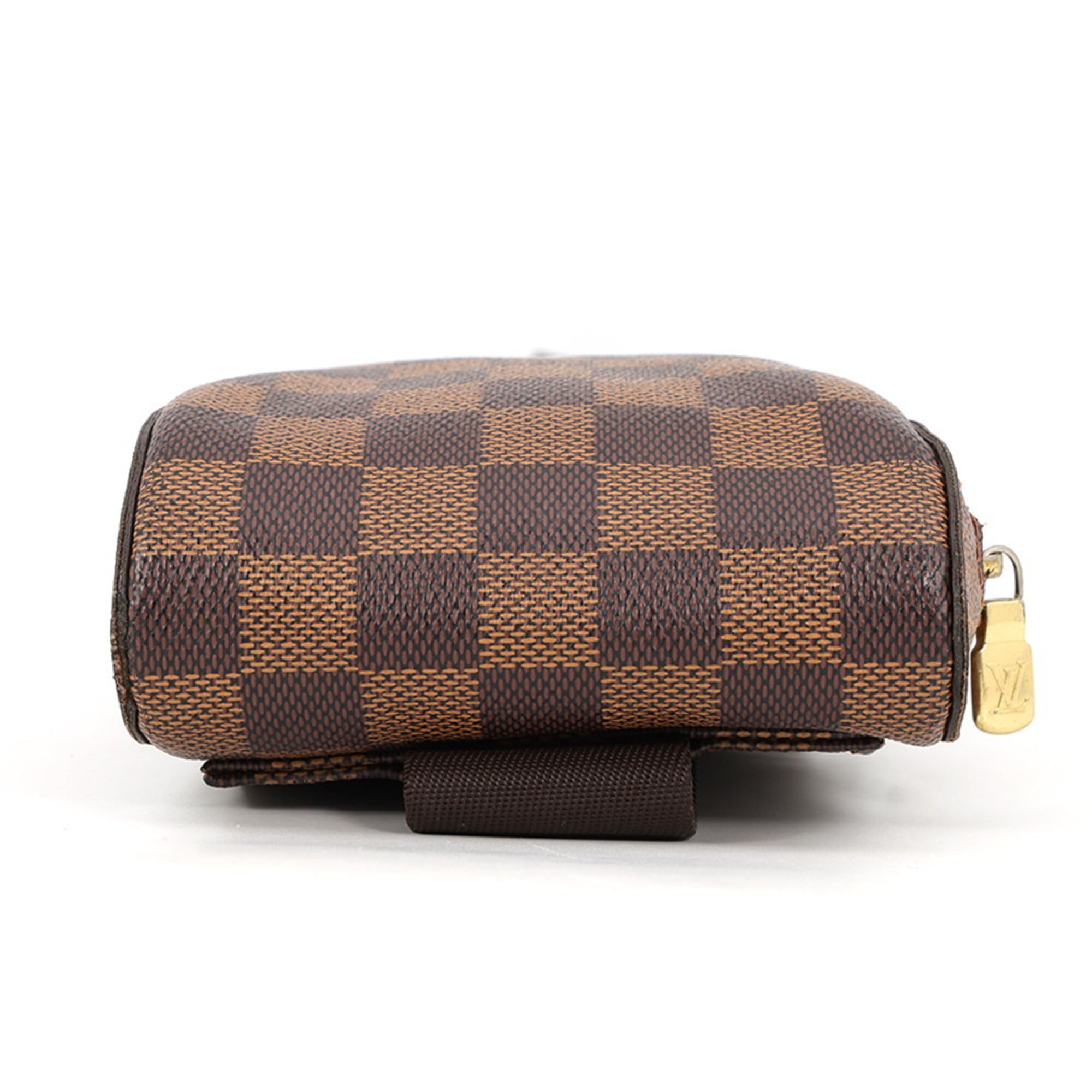 Louis Vuitton Brown Damier Canvas Ebene Exotic Leather Handbag Pouch Shoulder Bag Sling Bag (Pre-Owned)