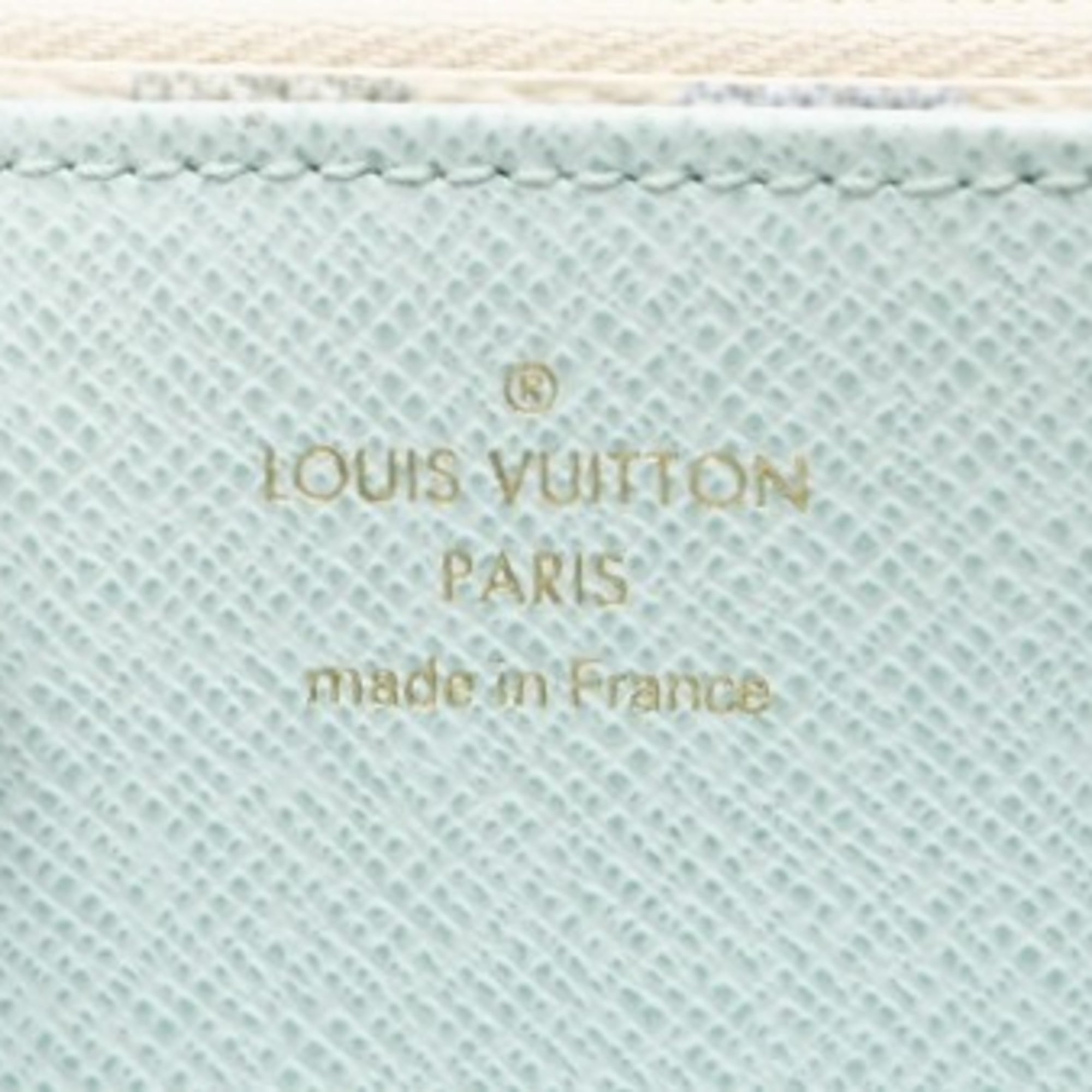 Louis Vuitton Blue Green White Coated Canvas Long Wallet (Bi-Fold) (Pre-Owned)