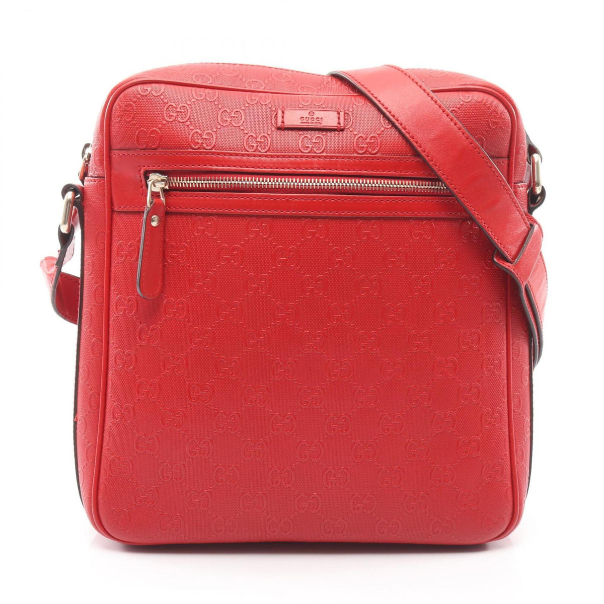 Gucci Red Color Leather Handbag Shoulder Bag (Pre-Owned)