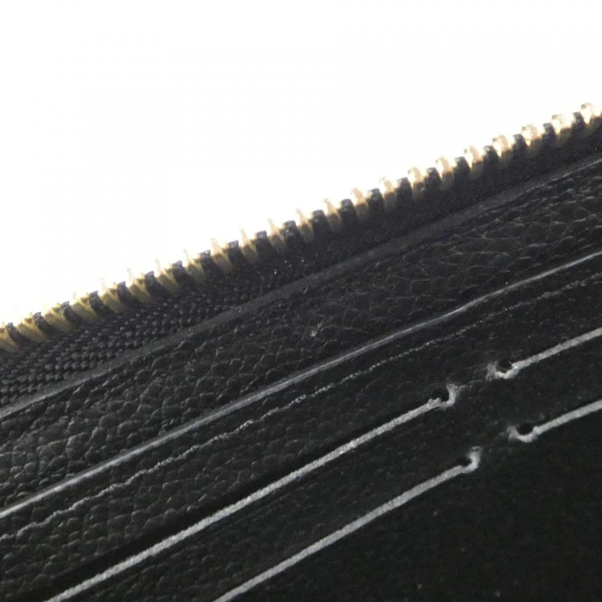 Louis Vuitton Black Leather Long Wallet (Bi-Fold) (Pre-Owned)