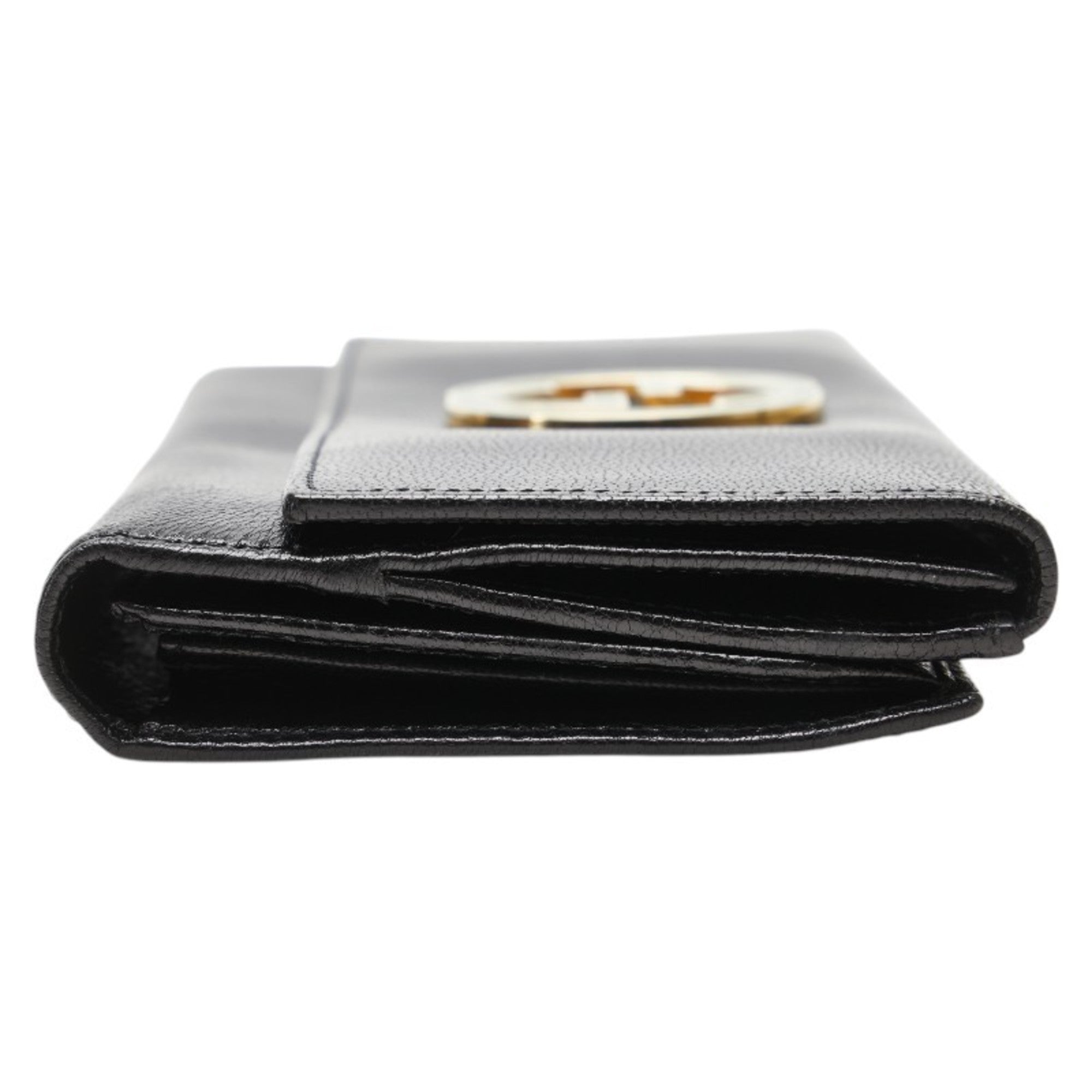 Gucci Black Green Leather Coin Purse/Coin Case (Pre-Owned)