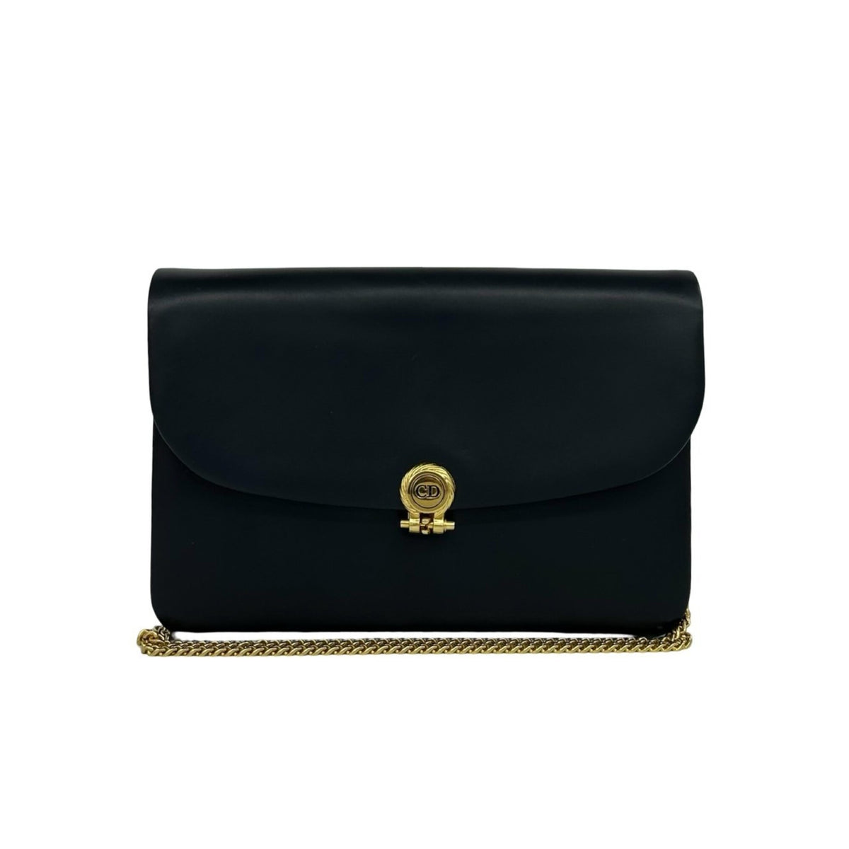 Christian Dior Black Leather Pochette Shoulder Bag (Pre-Owned)