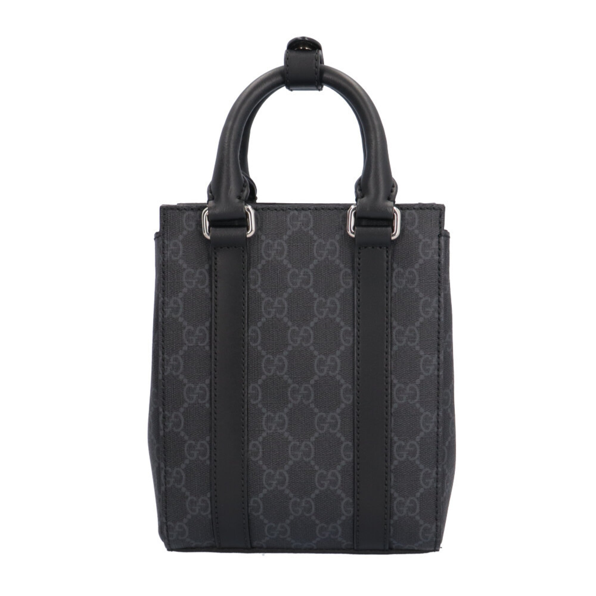 Gucci Black Gray Gg Supreme Canvas Shoulder Bag (Pre-Owned)