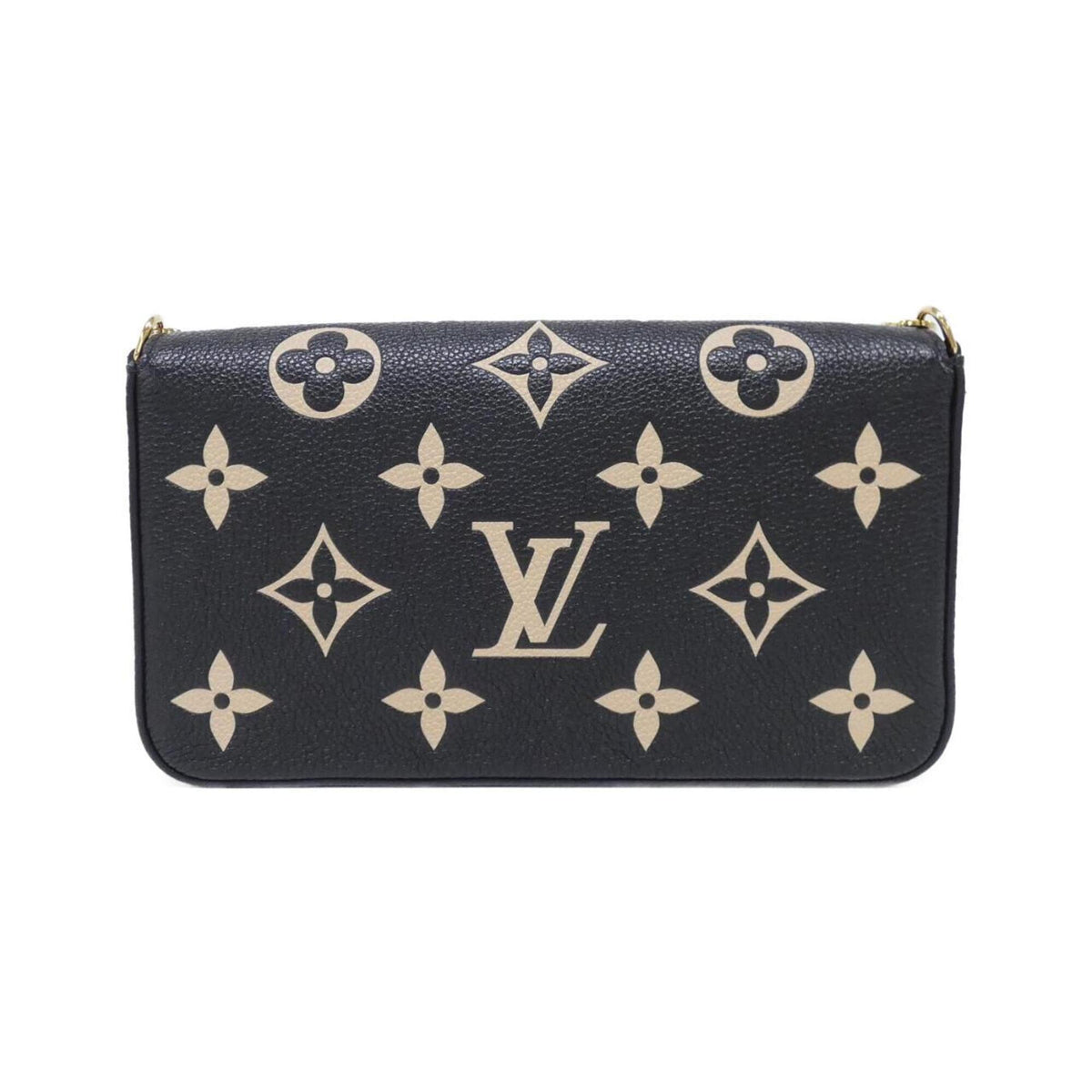 Louis Vuitton Beige Black Leather Pochette Shoulder Bag (Pre-Owned)