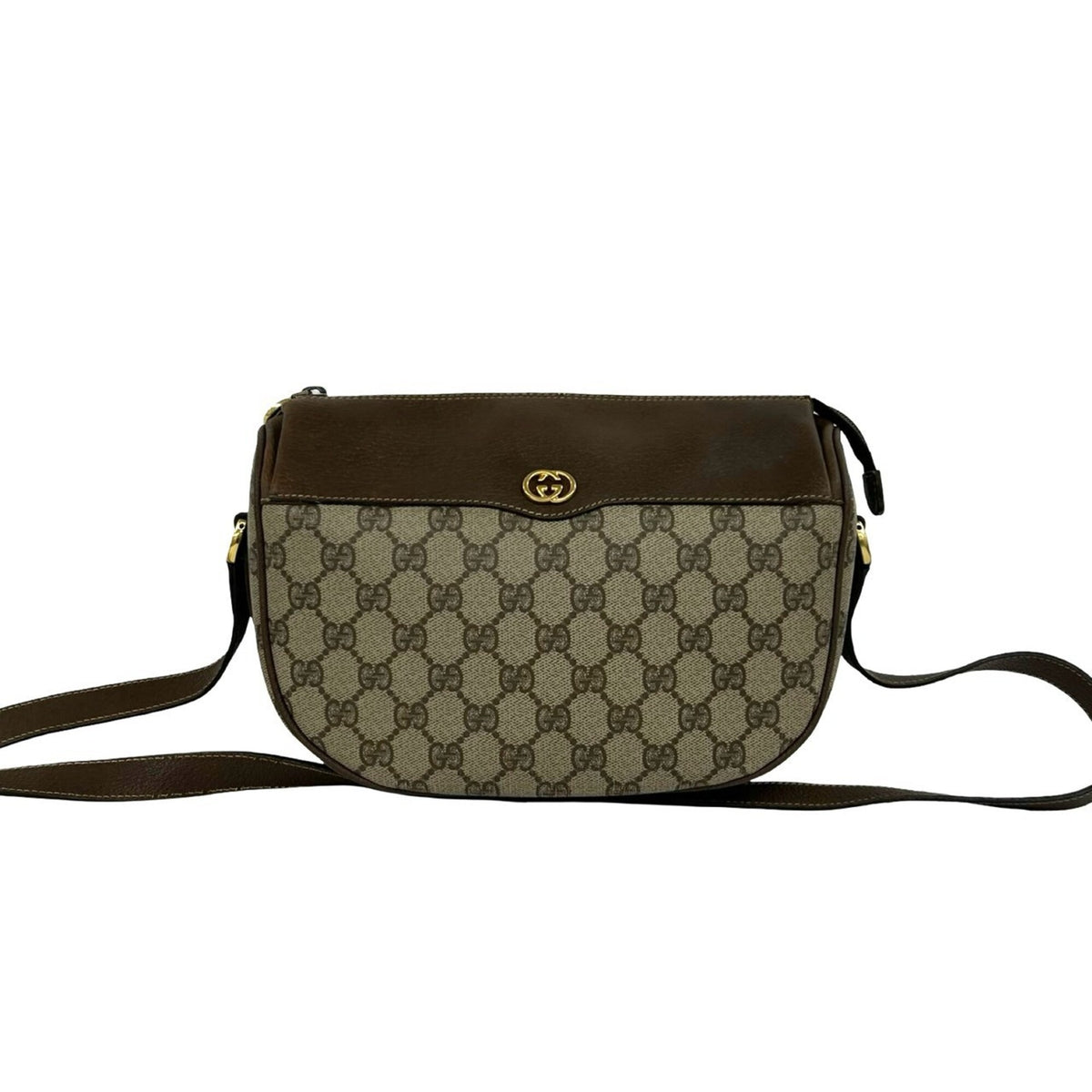 Gucci Brown Pvc Leather Pochette Shoulder Bag (Pre-Owned)