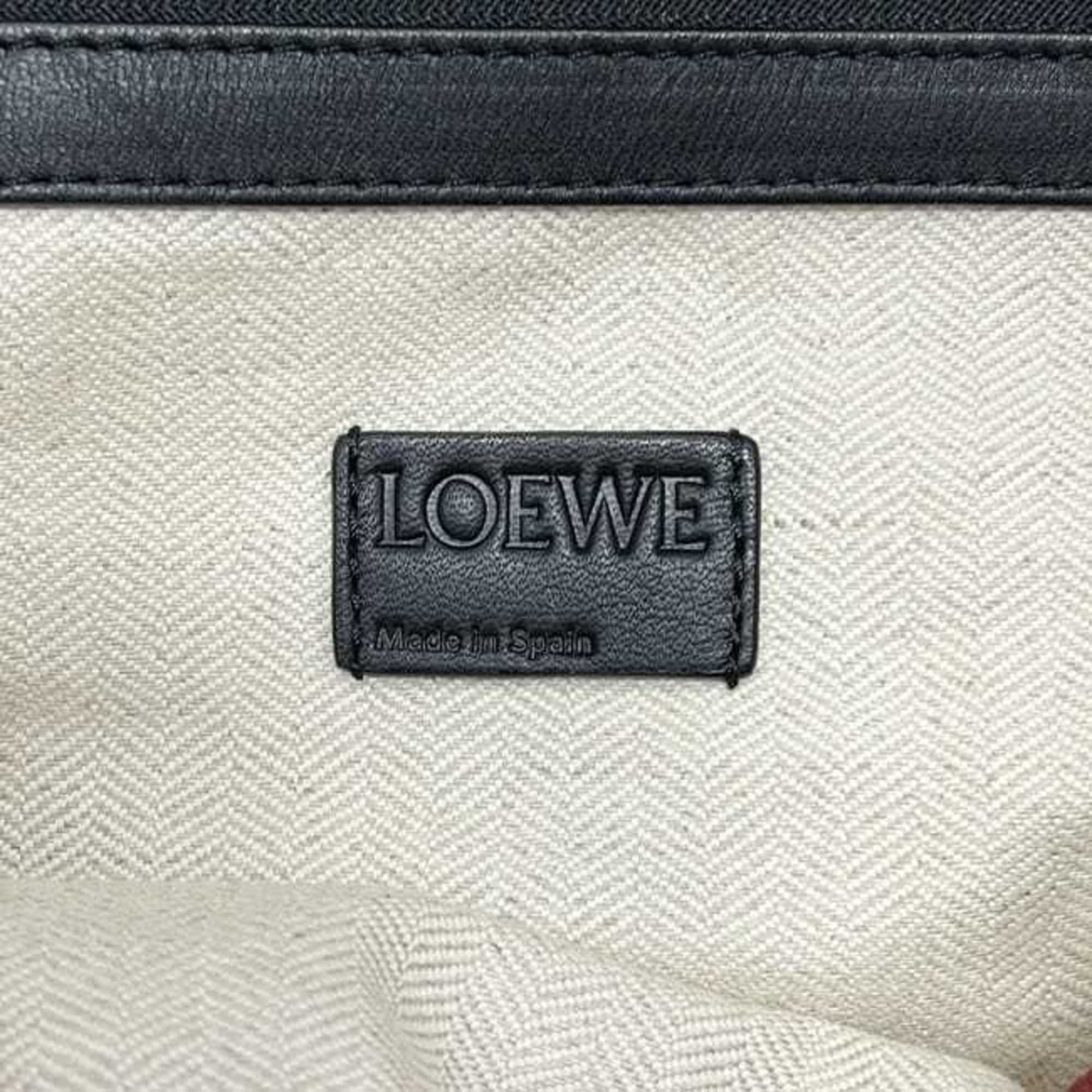Loewe Red Color Suede Leather Shoulder Bag Tote Bag (Pre-Owned)