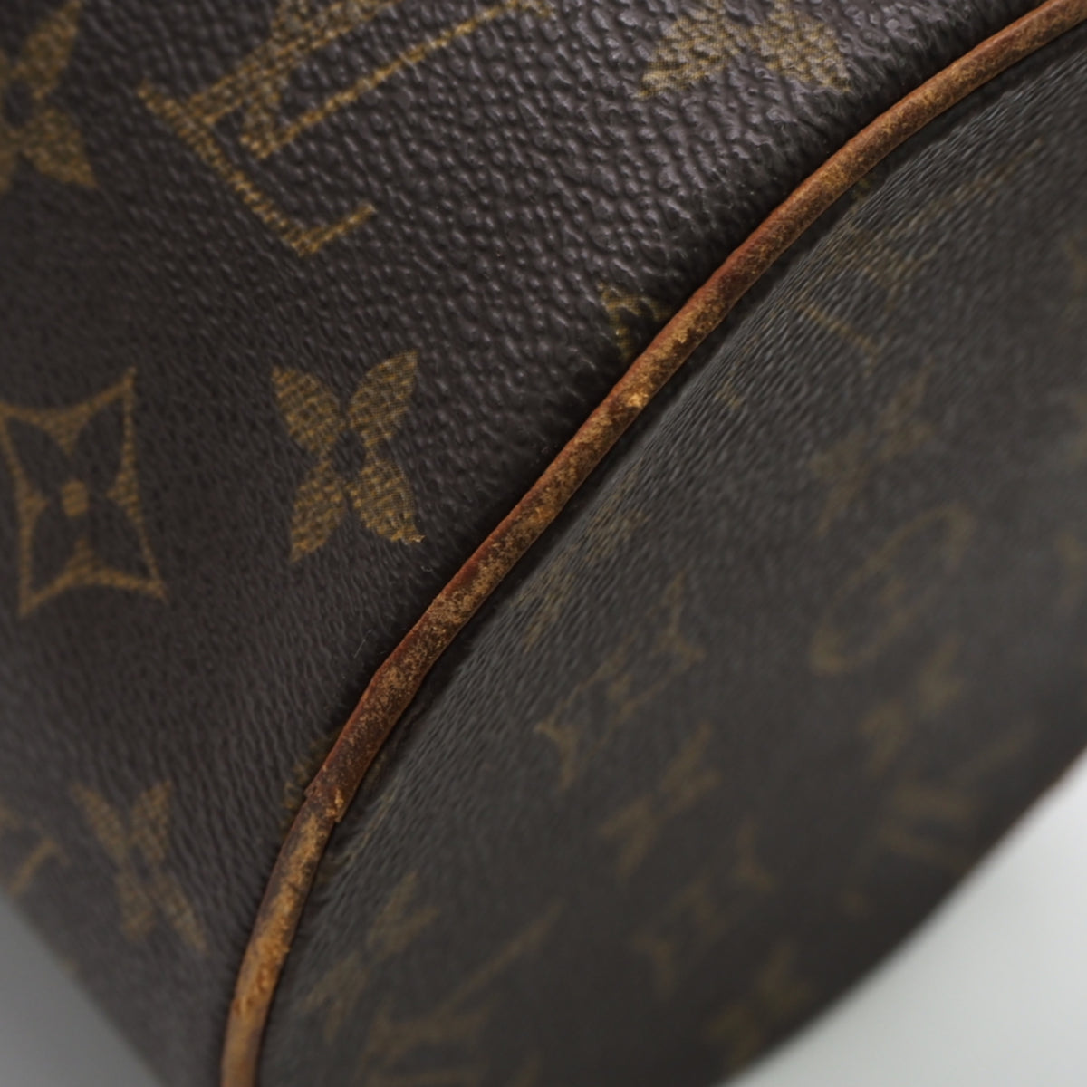 Louis Vuitton Beige Brown Coated Canvas Leather Handbag (Pre-Owned)