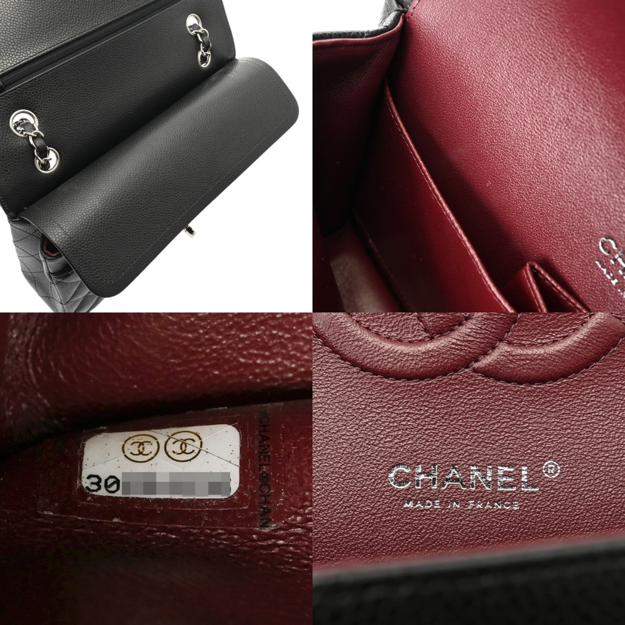 Chanel Black Grained Calfskin Shoulder Bag (Pre-Owned)