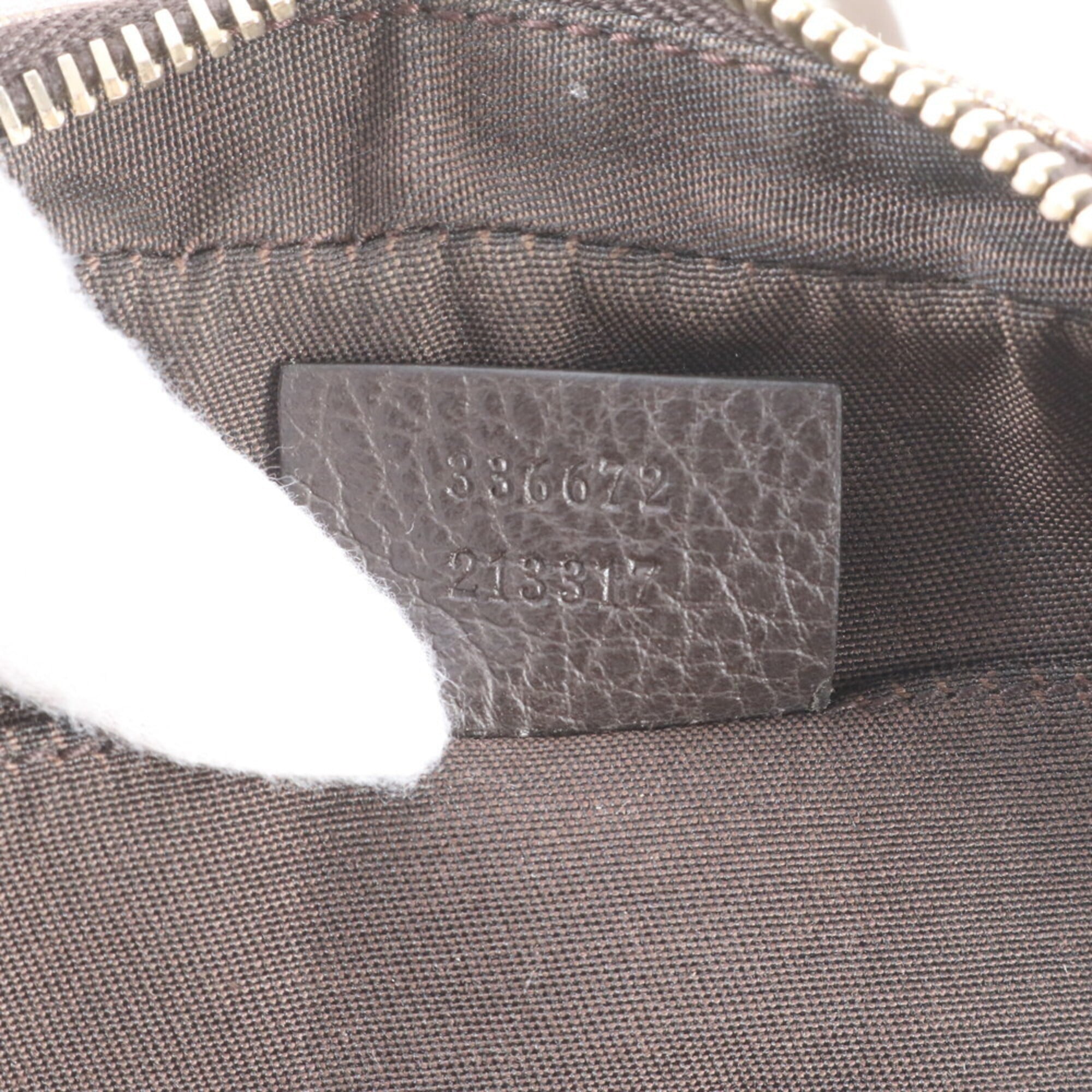 Gucci Beige Dark Brown Leather Coated Canvas Fanny Pack Pouch Sling Bag (Pre-Owned)