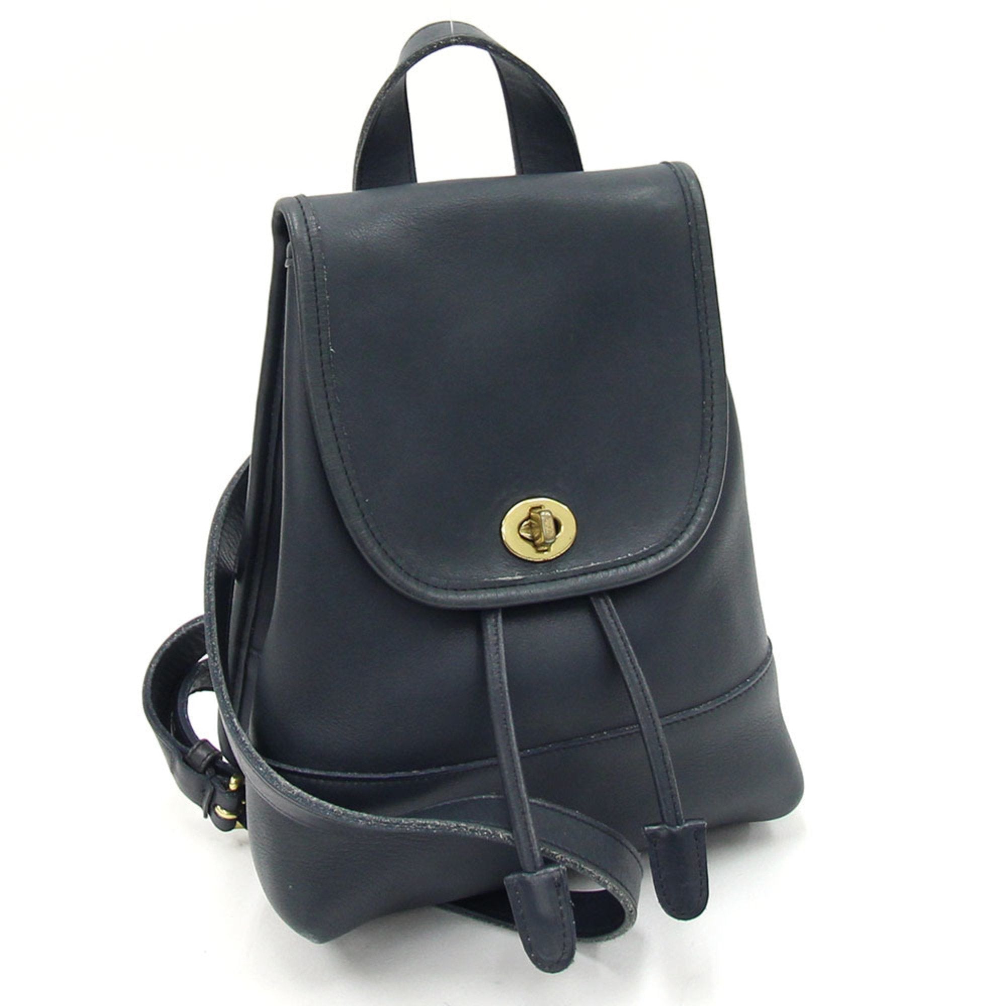 Coach Navy Leather Backpack (Pre-Owned)