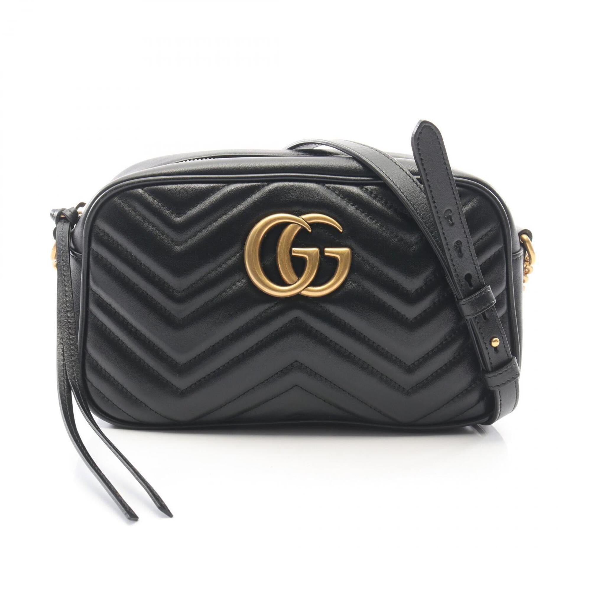 Gucci Black Leather Handbag Shoulder Bag (Pre-Owned)
