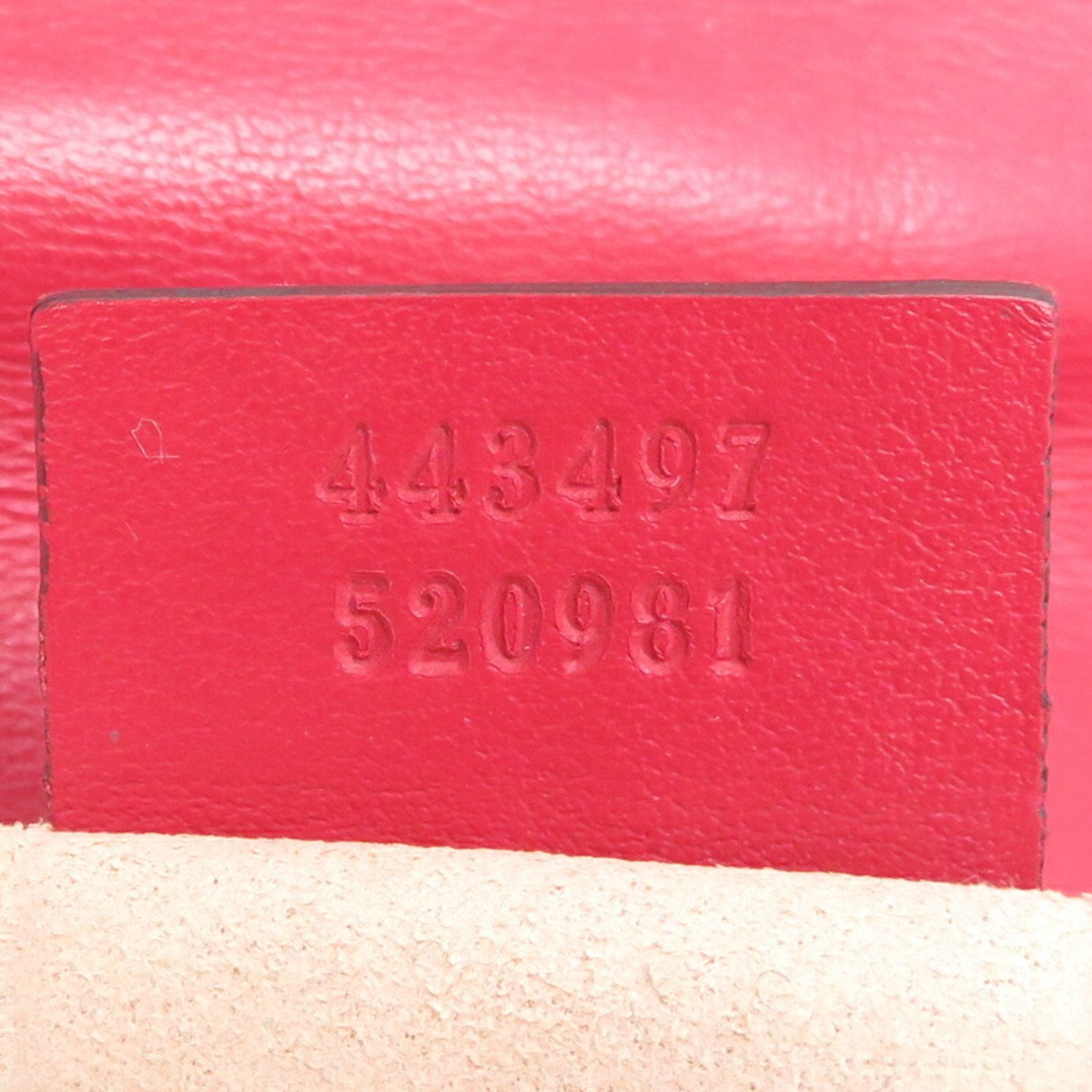 Gucci Gg Marmont Red Color Leather Shoulder Bag (Pre-Owned)