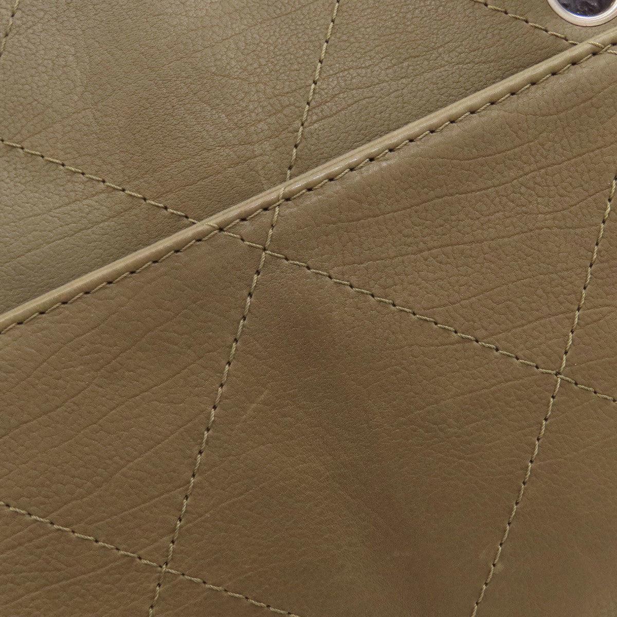 Chanel Khaki Leather Tote Bag (Pre-Owned)