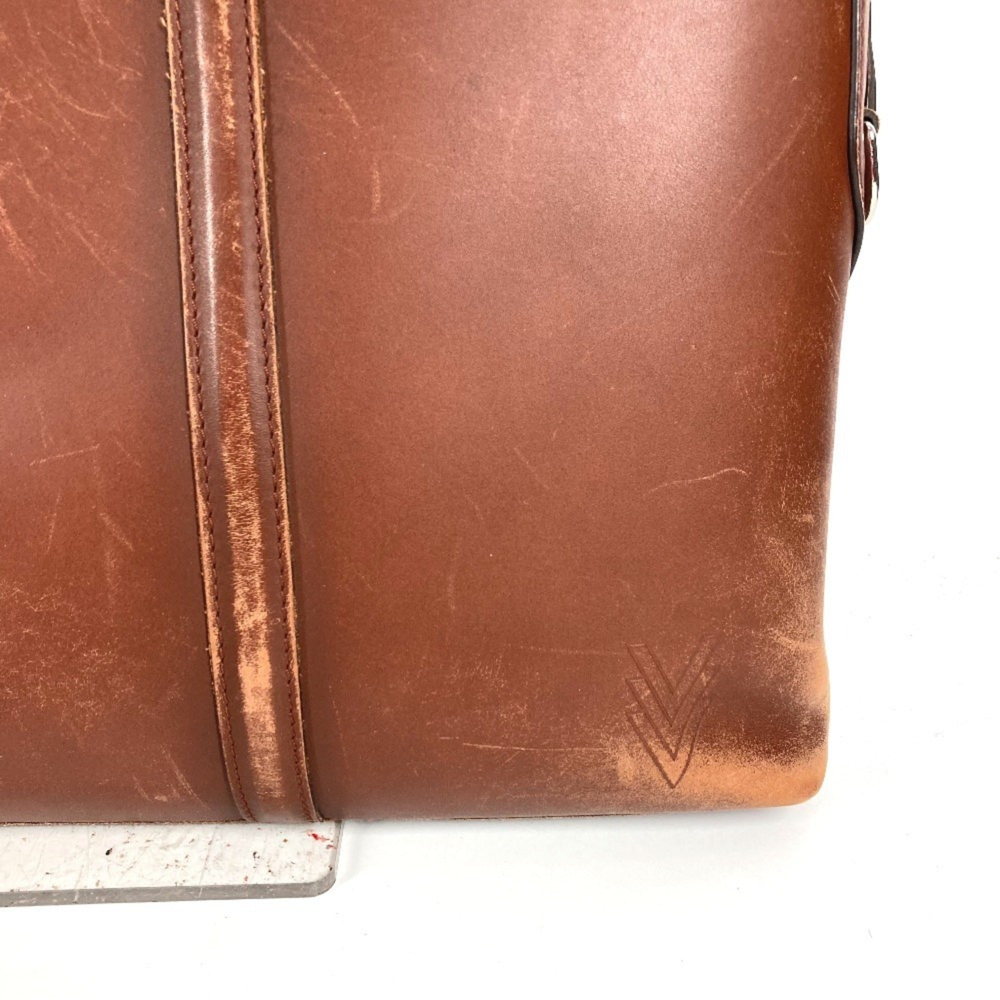 Louis Vuitton Brown Leather Handbag Tote Bag (Pre-Owned)