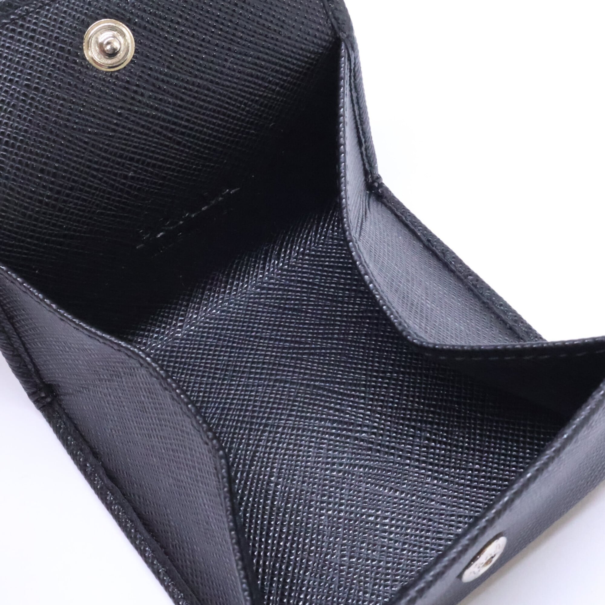 Prada Black Leather Coin Purse/Coin Case (Pre-Owned)