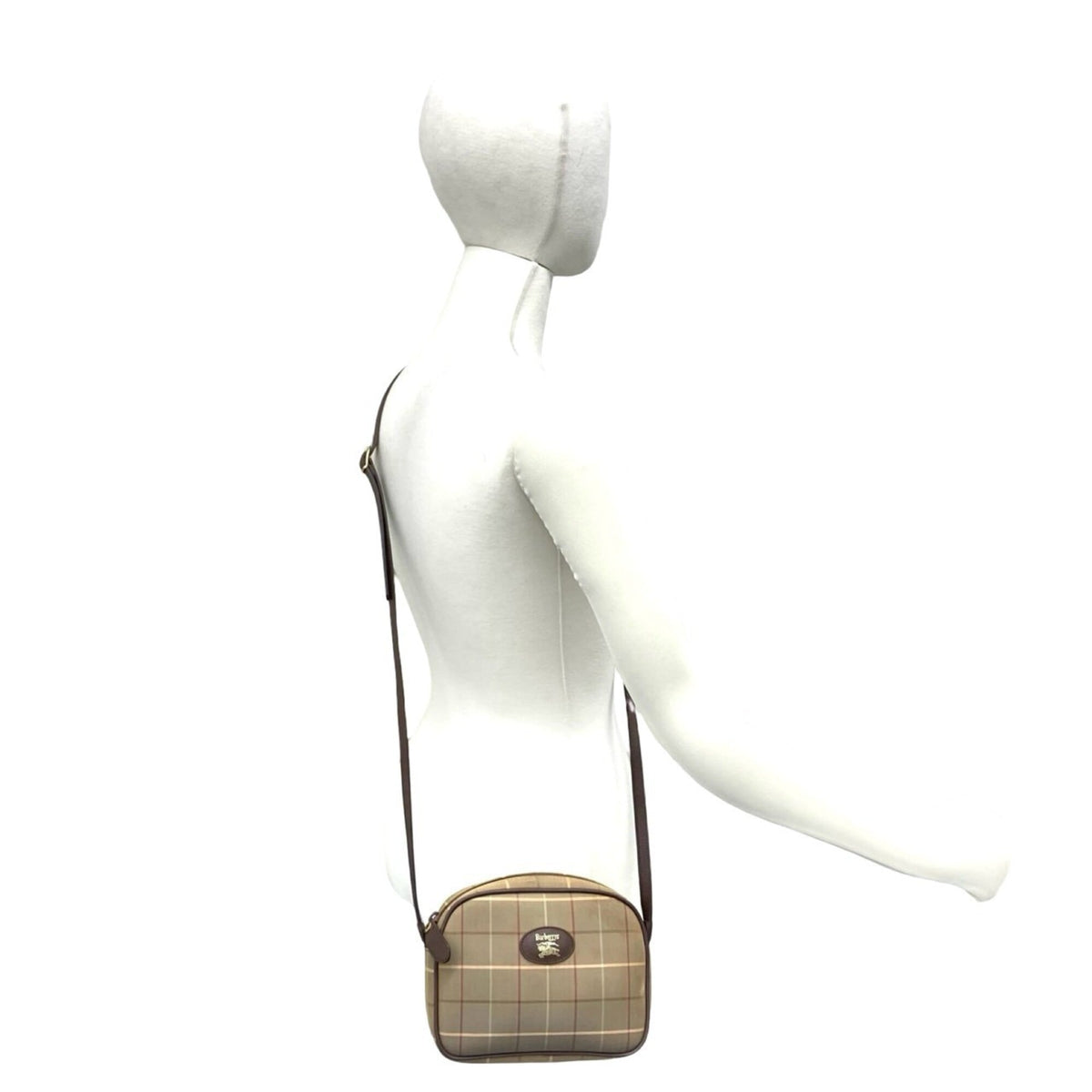 Burberry Brown Canvas Leather Pochette Shoulder Bag (Pre-Owned)
