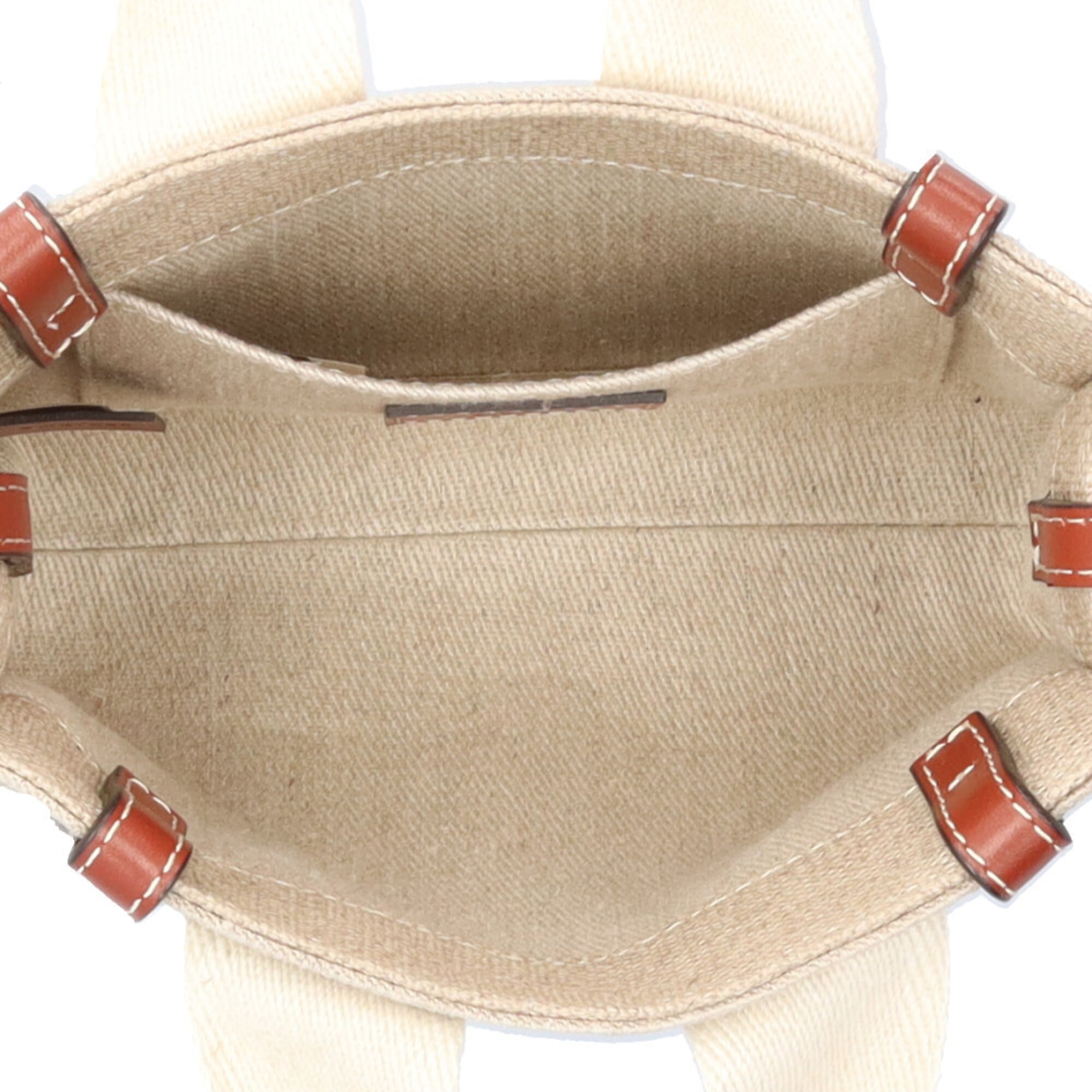 Chloé Brown White Linen Leather Shoulder Bag (Pre-Owned)