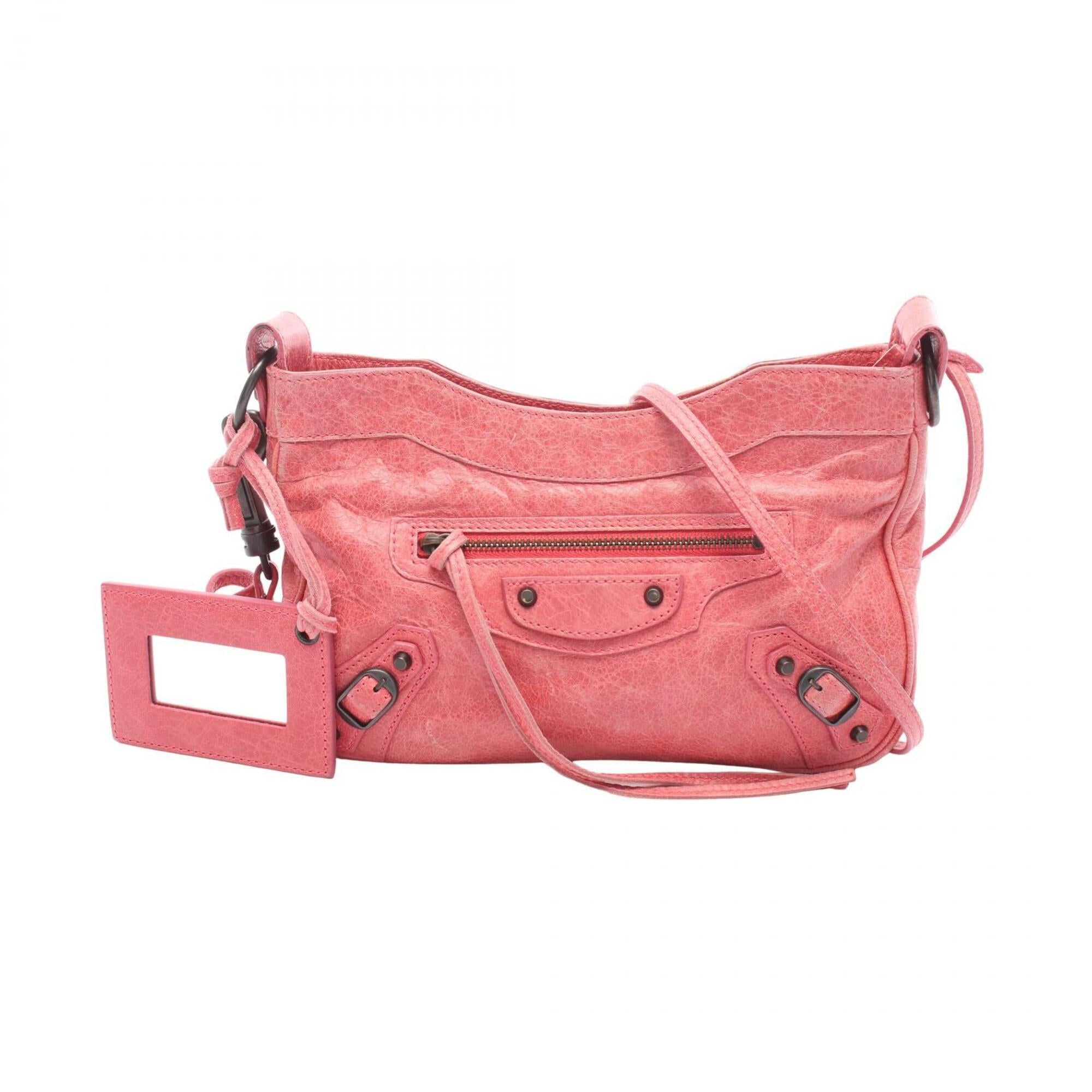 Balenciaga Hip Pink Leather Handbag Shoulder Bag (Pre-Owned)
