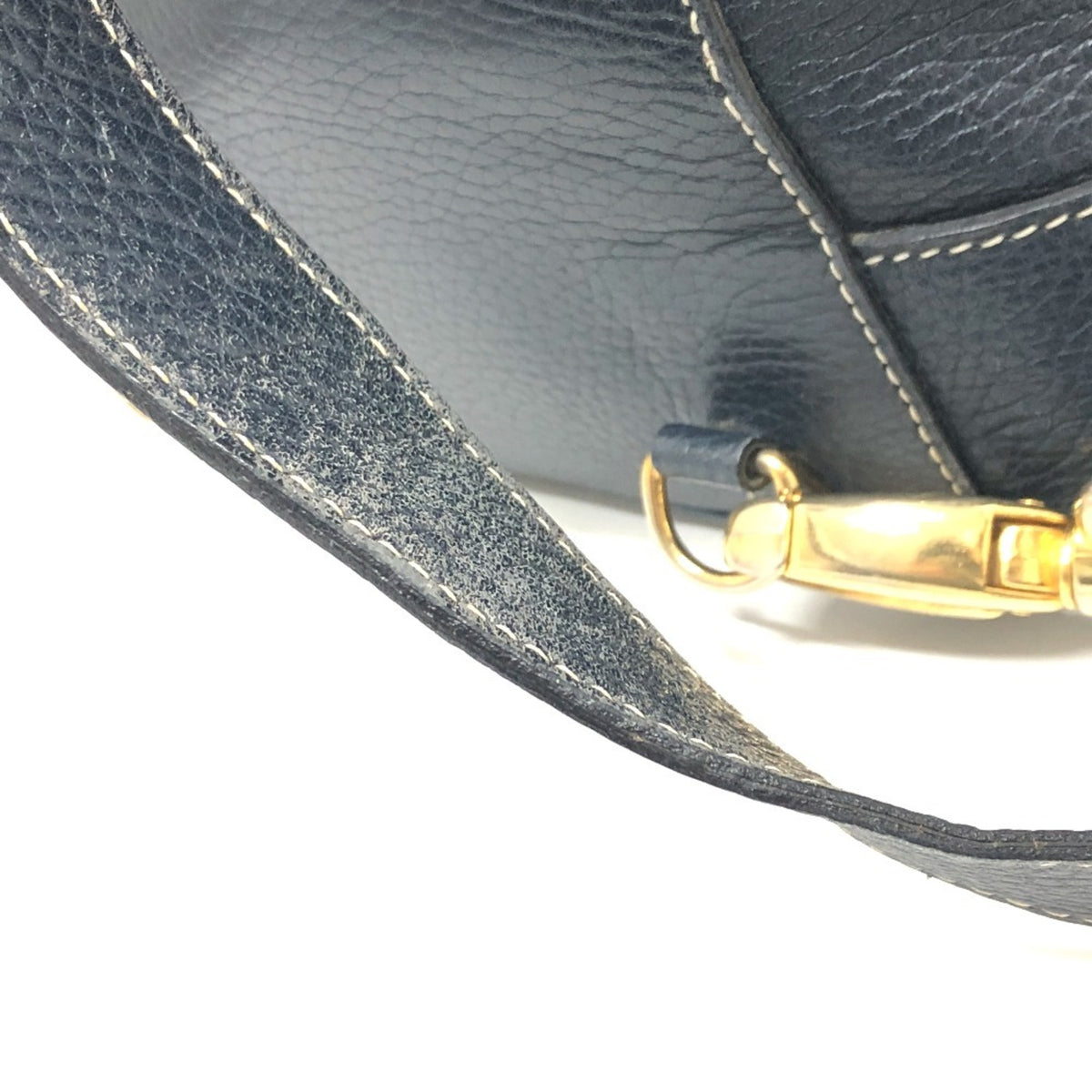 Hermes Navy Leather Shoulder Bag (Pre-Owned)