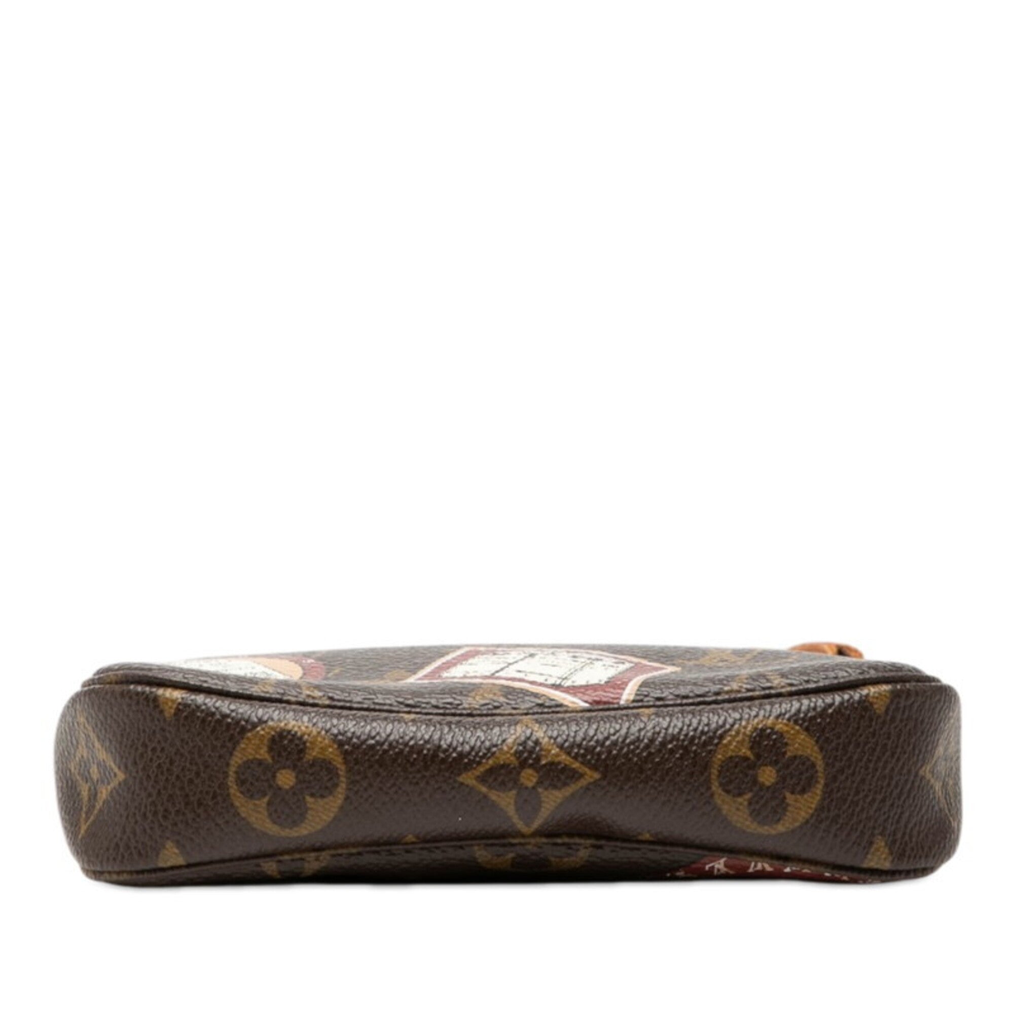Louis Vuitton Brown Pvc Leather Handbag Pochette Pouch (Pre-Owned)
