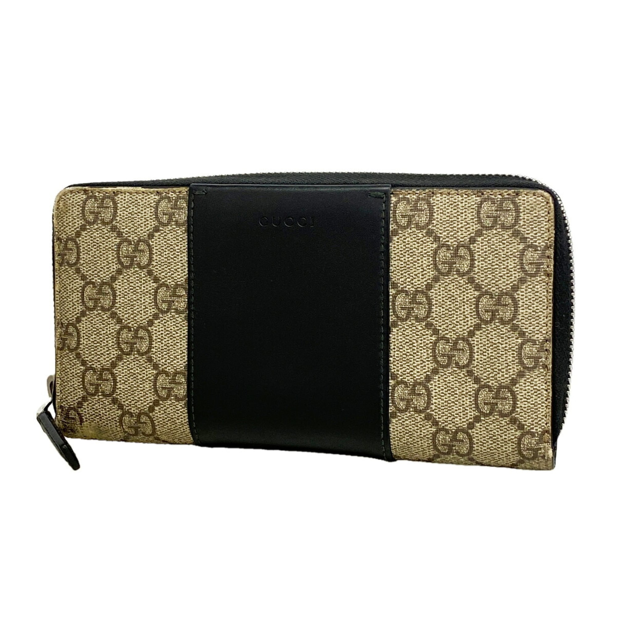 Gucci Black Brown Pvc Long Wallet (Bi-Fold) (Pre-Owned)