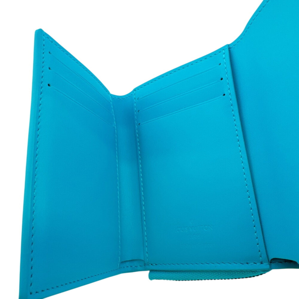 Louis Vuitton Blue Leather Wallet (Tri-Fold) (Pre-Owned)