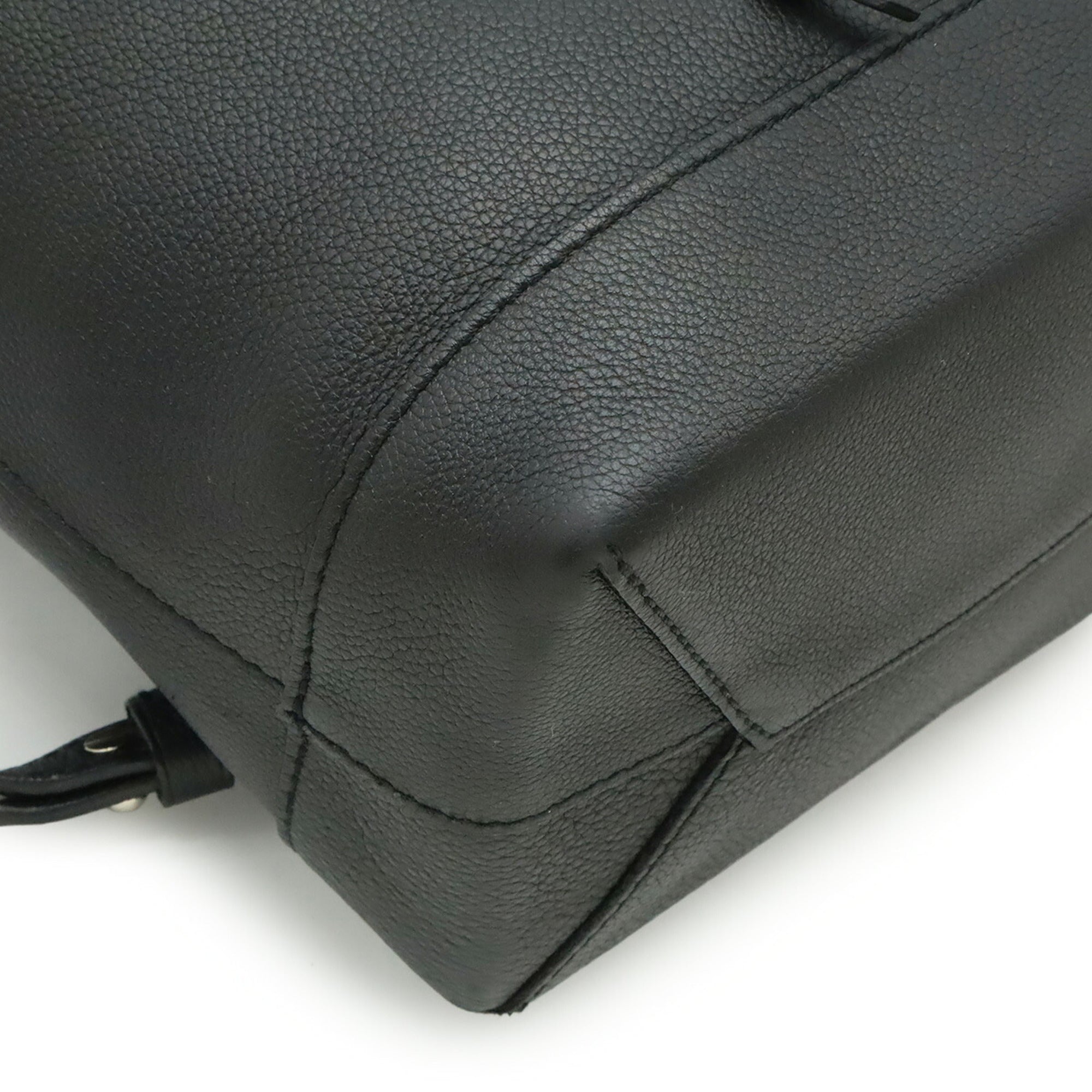 Louis Vuitton Black Noir Leather Backpack (Pre-Owned)