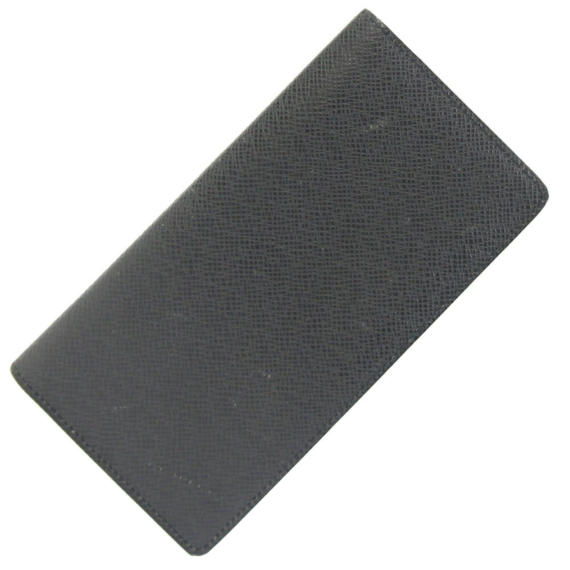 Louis Vuitton Black Noir Taiga Leather Long Bill Wallet (Bi-Fold) (Pre-Owned)